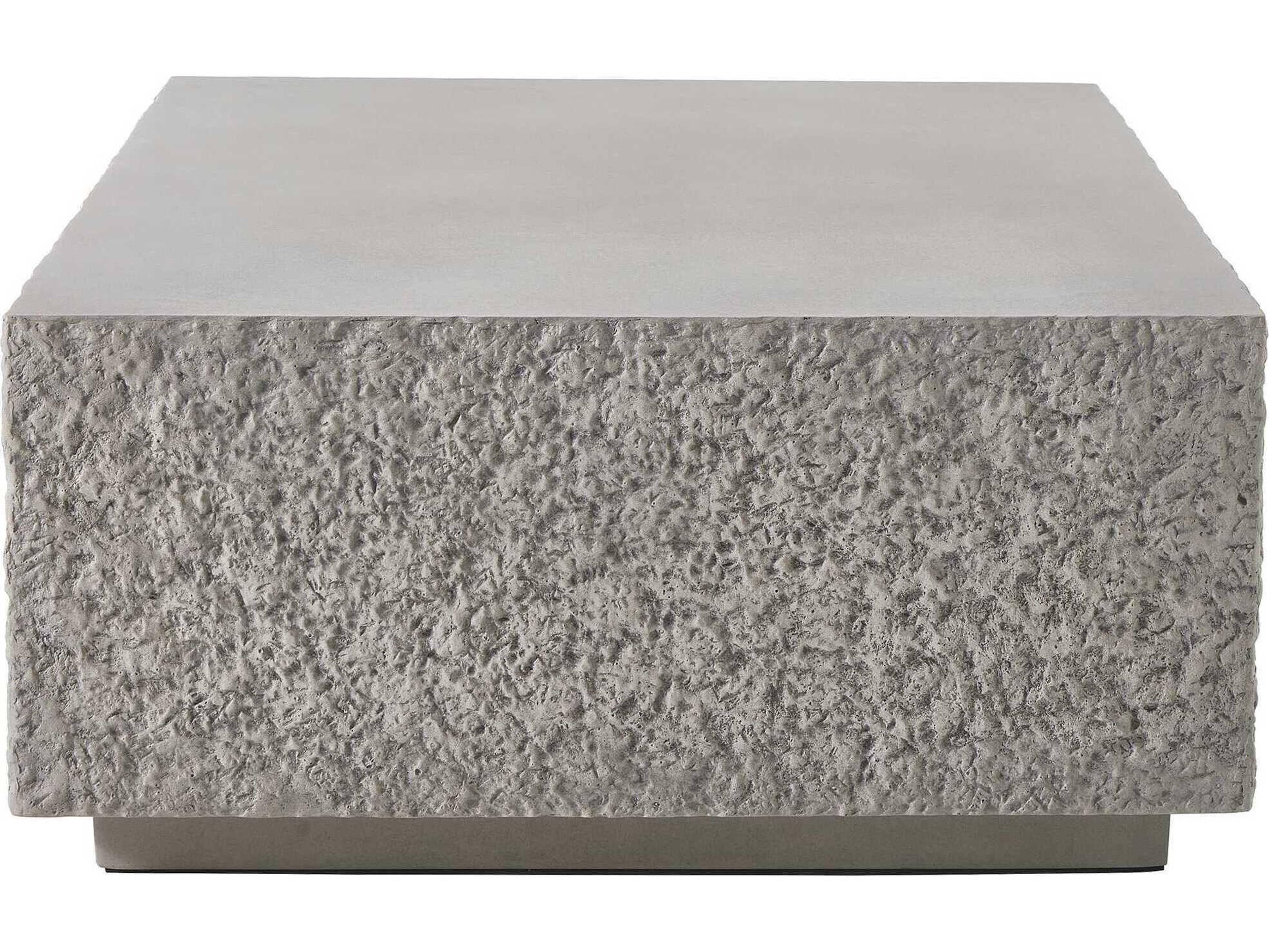 Uttermost Outdoor Hesston Brown Gray Concrete Rectangular Coffee Table