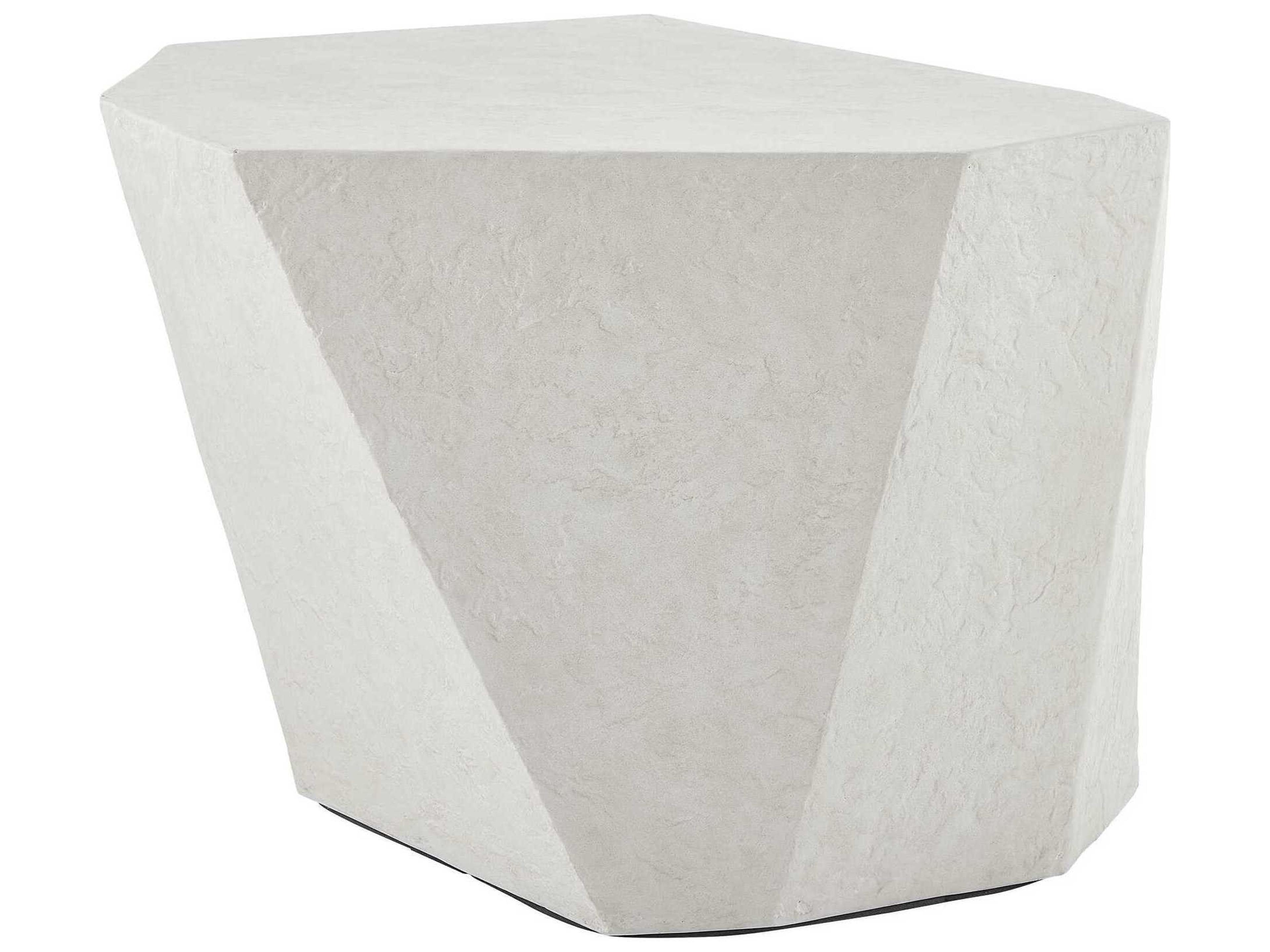 Uttermost Outdoor Parra White Concrete End Table