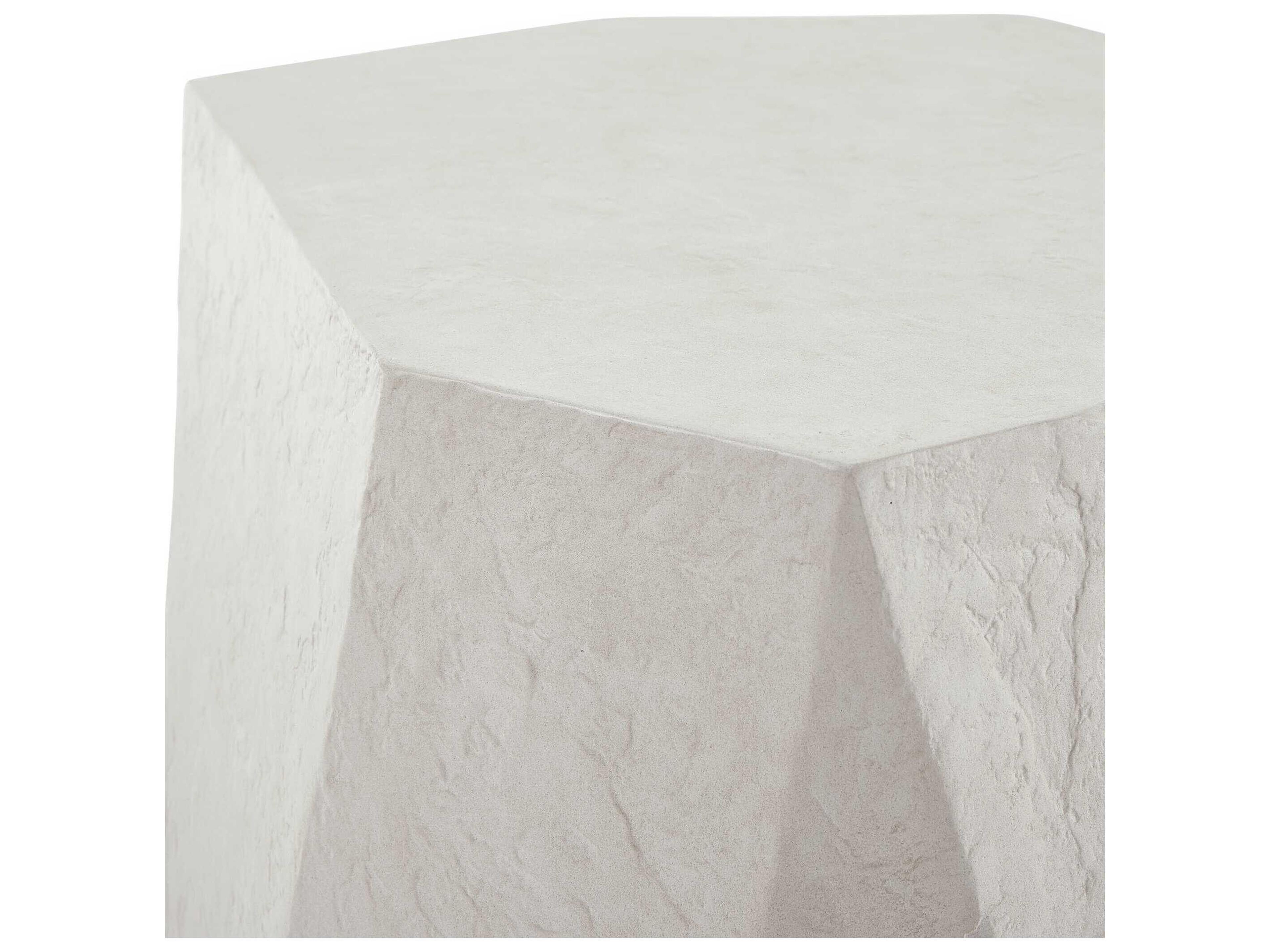 Uttermost Outdoor Parra White Concrete End Table