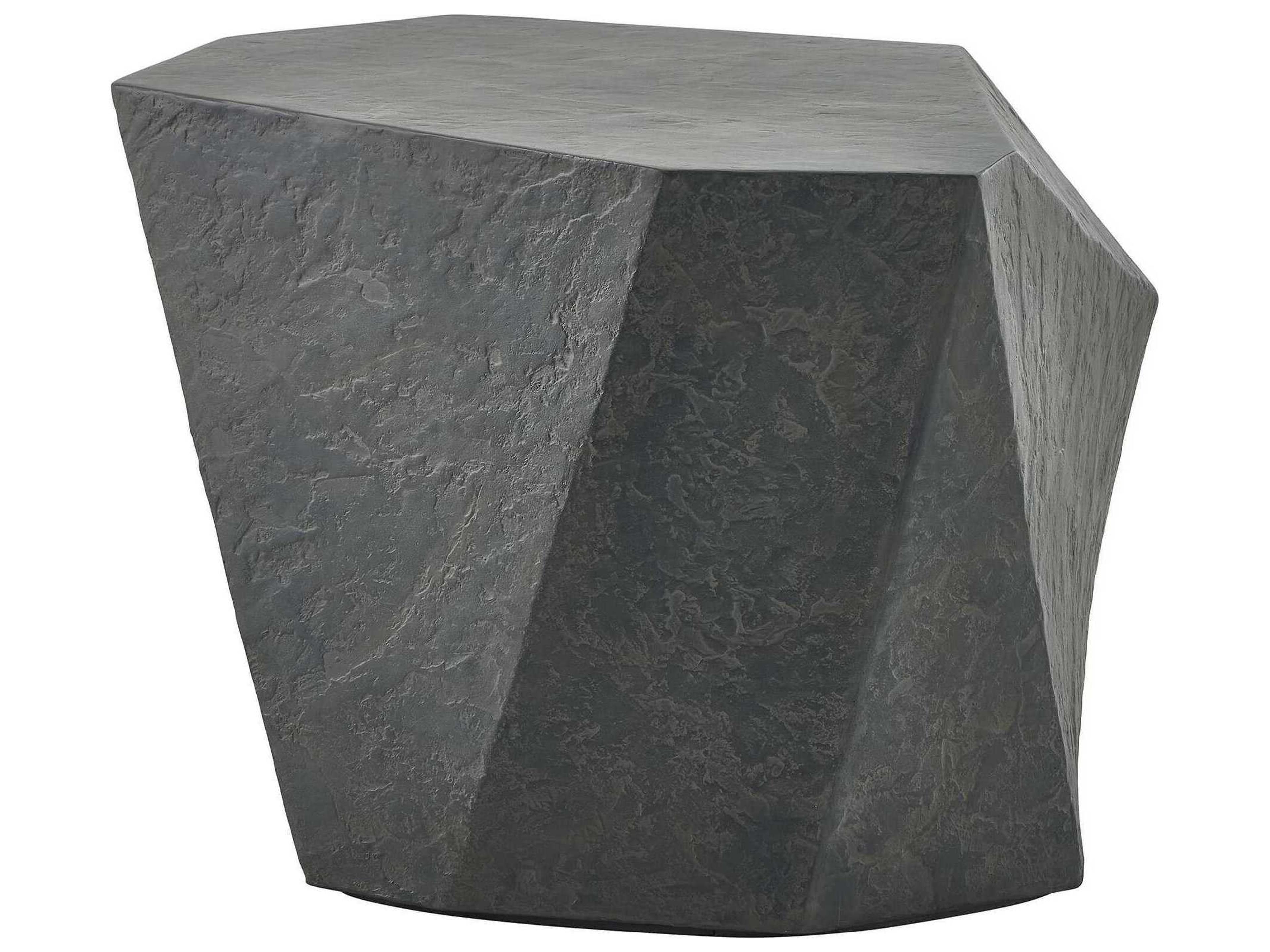 Uttermost Outdoor Parra Black Brown Concrete End Table