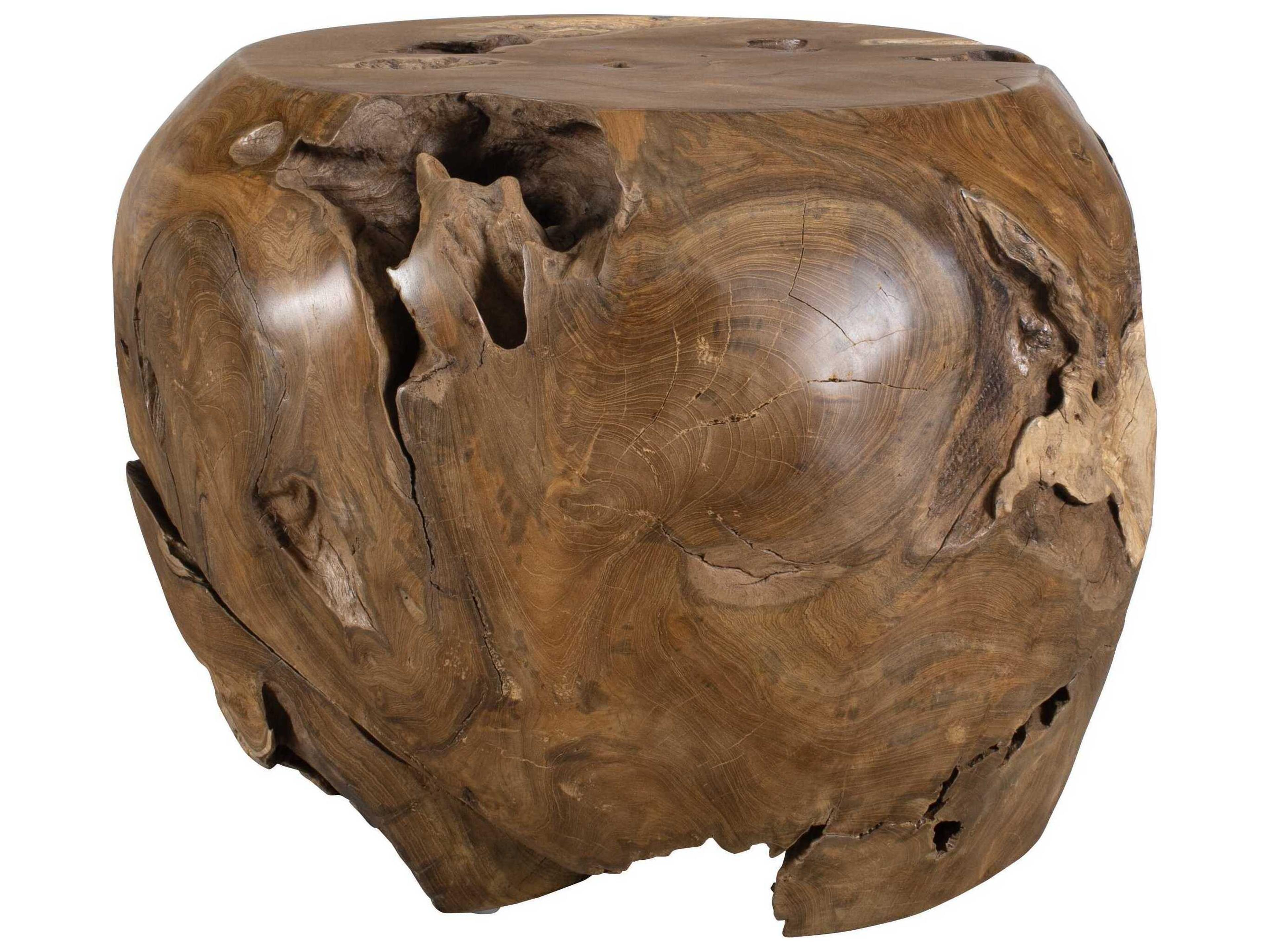 Uttermost Outdoor Sola Natural Wood Round End Table