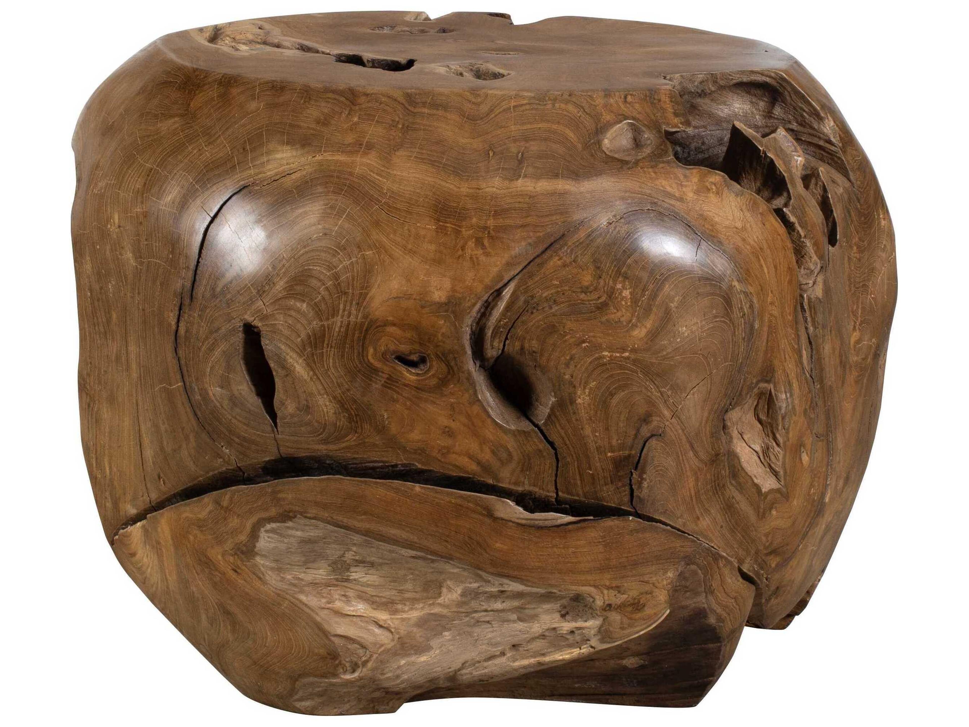 Uttermost Outdoor Sola Natural Wood Round End Table