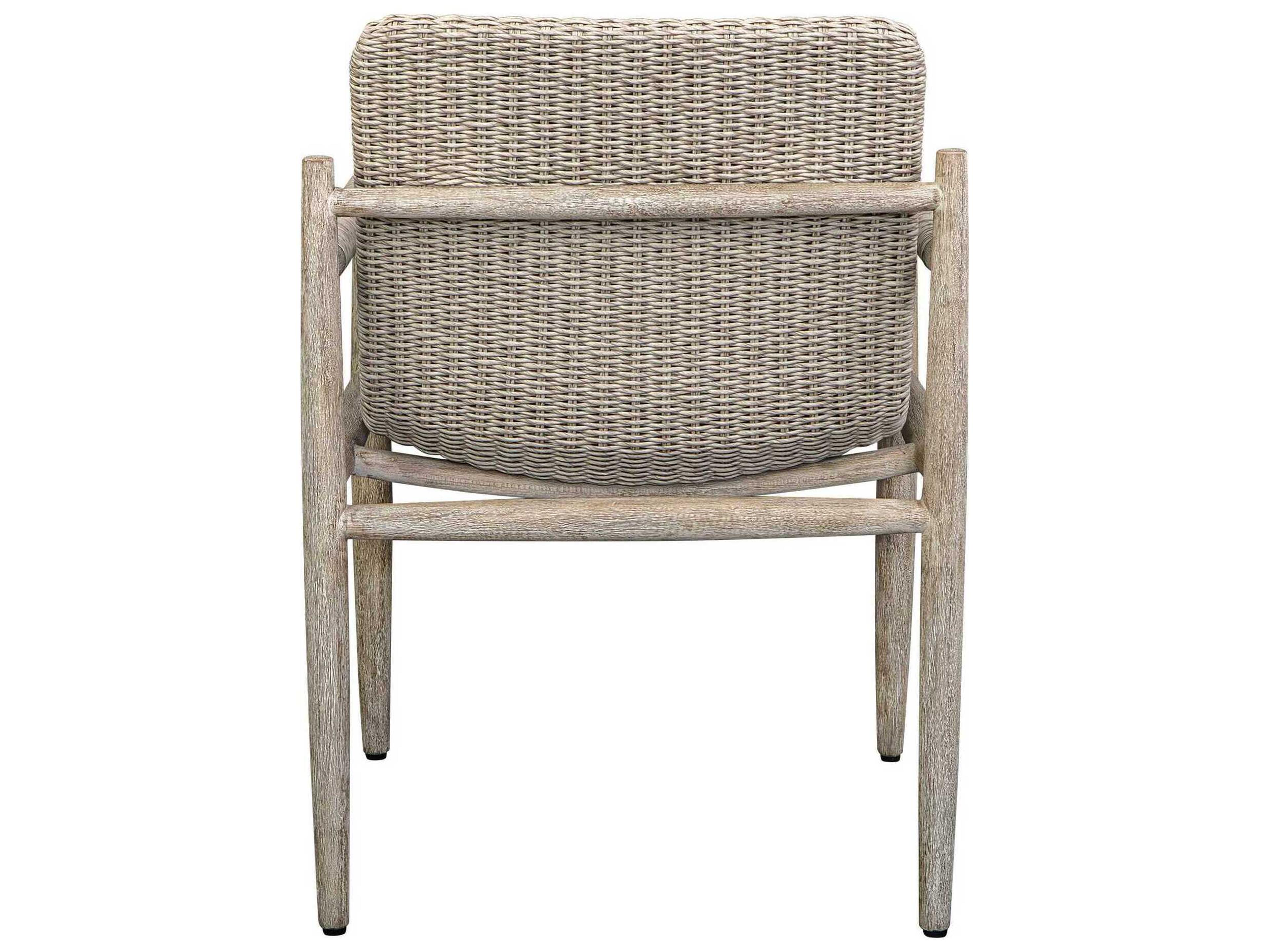 Uttermost Outdoor Sumba Gray Wood Wicker Dining Chair
