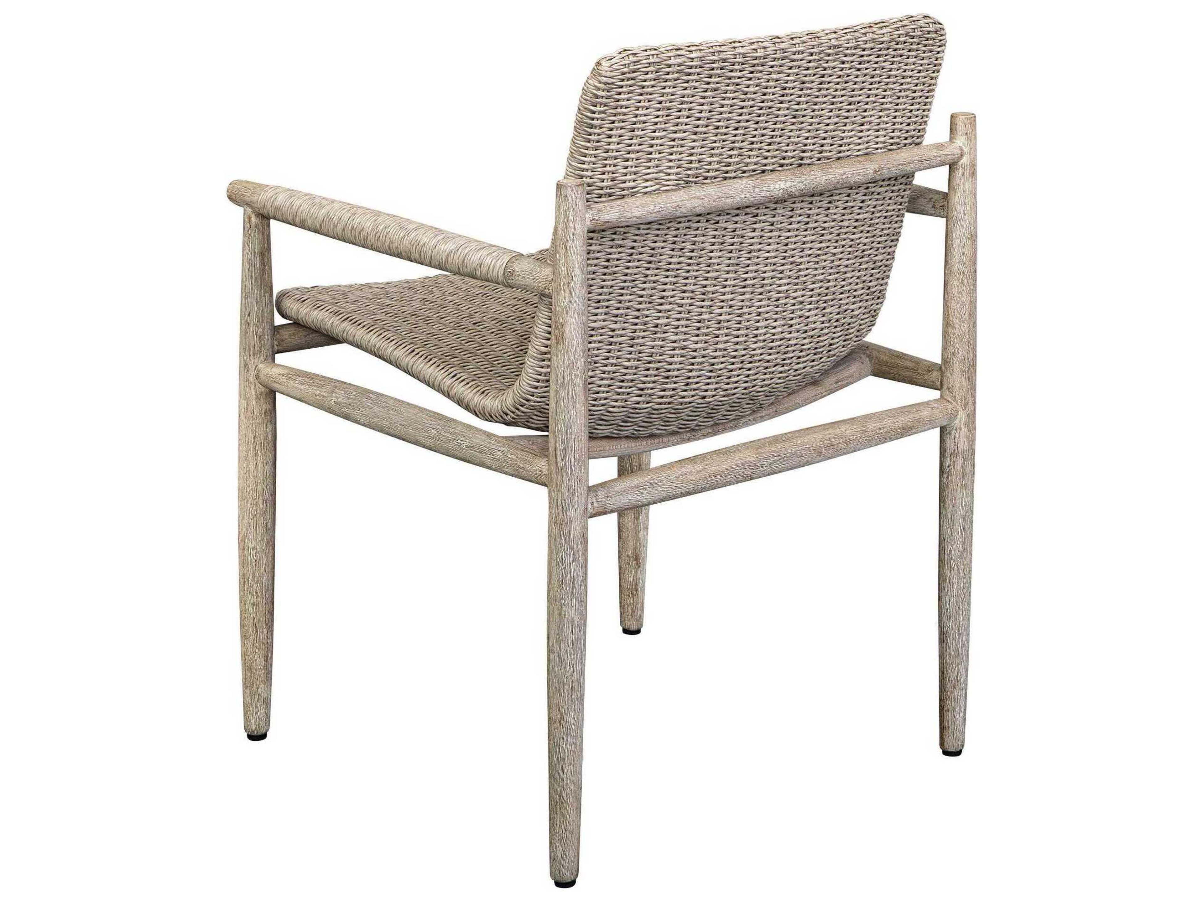 Uttermost Outdoor Sumba Gray Wood Wicker Dining Chair