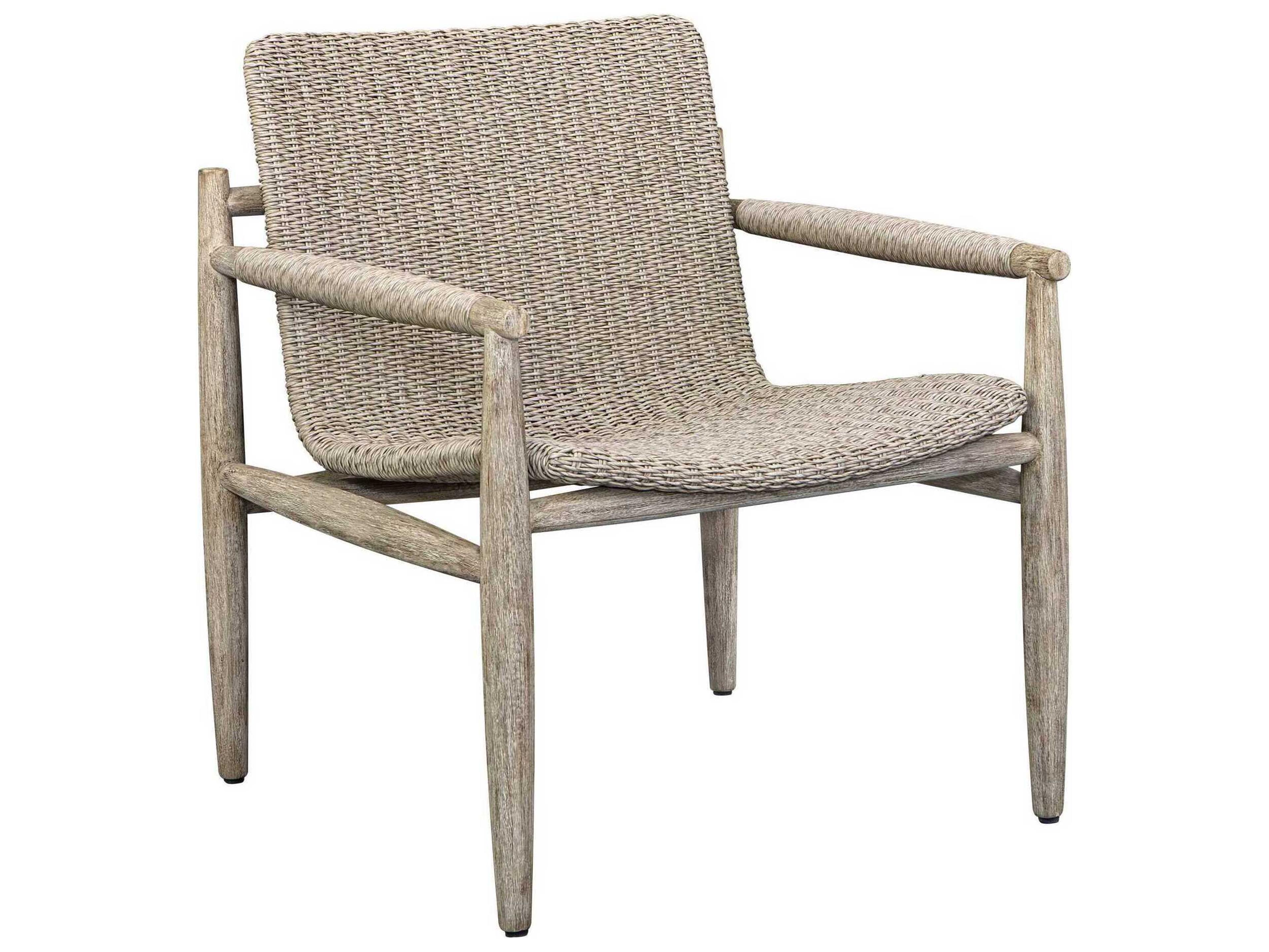 Sumba Gray Wood Wicker Lounge Chair