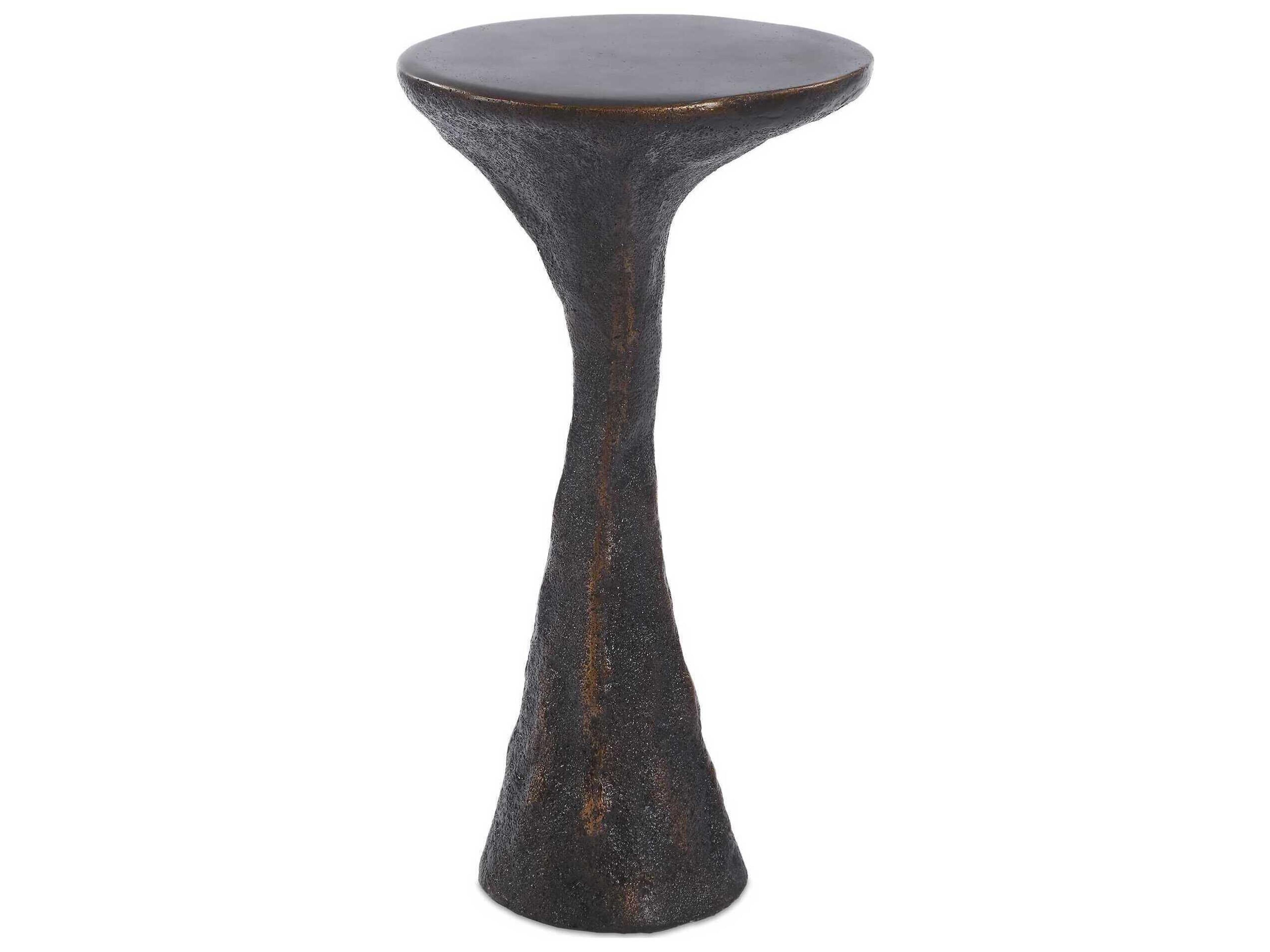 Uttermost Outdoor Milan Black Bronze Concrete Oval End Table