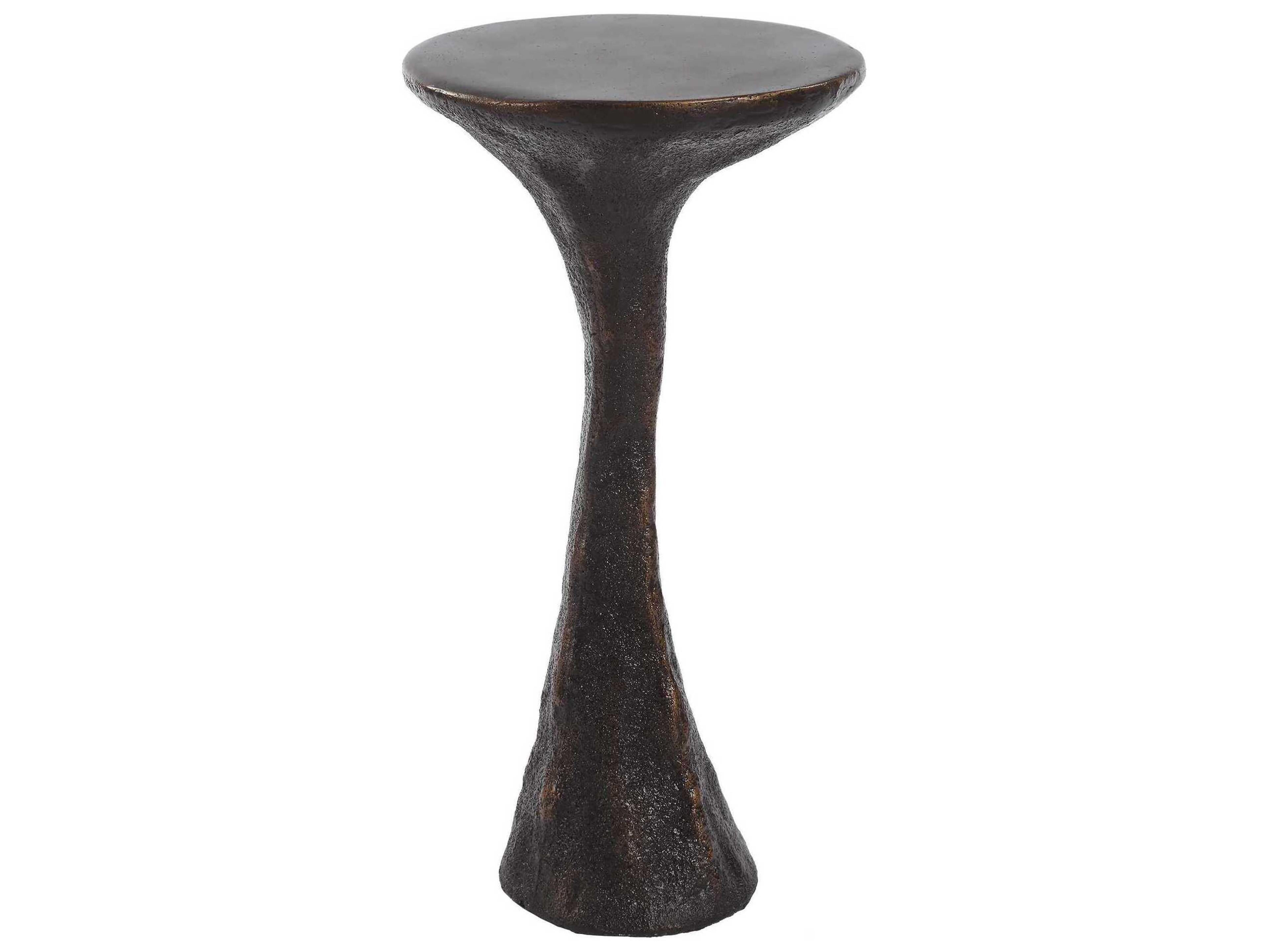 Uttermost Outdoor Milan Black Bronze Concrete Oval End Table