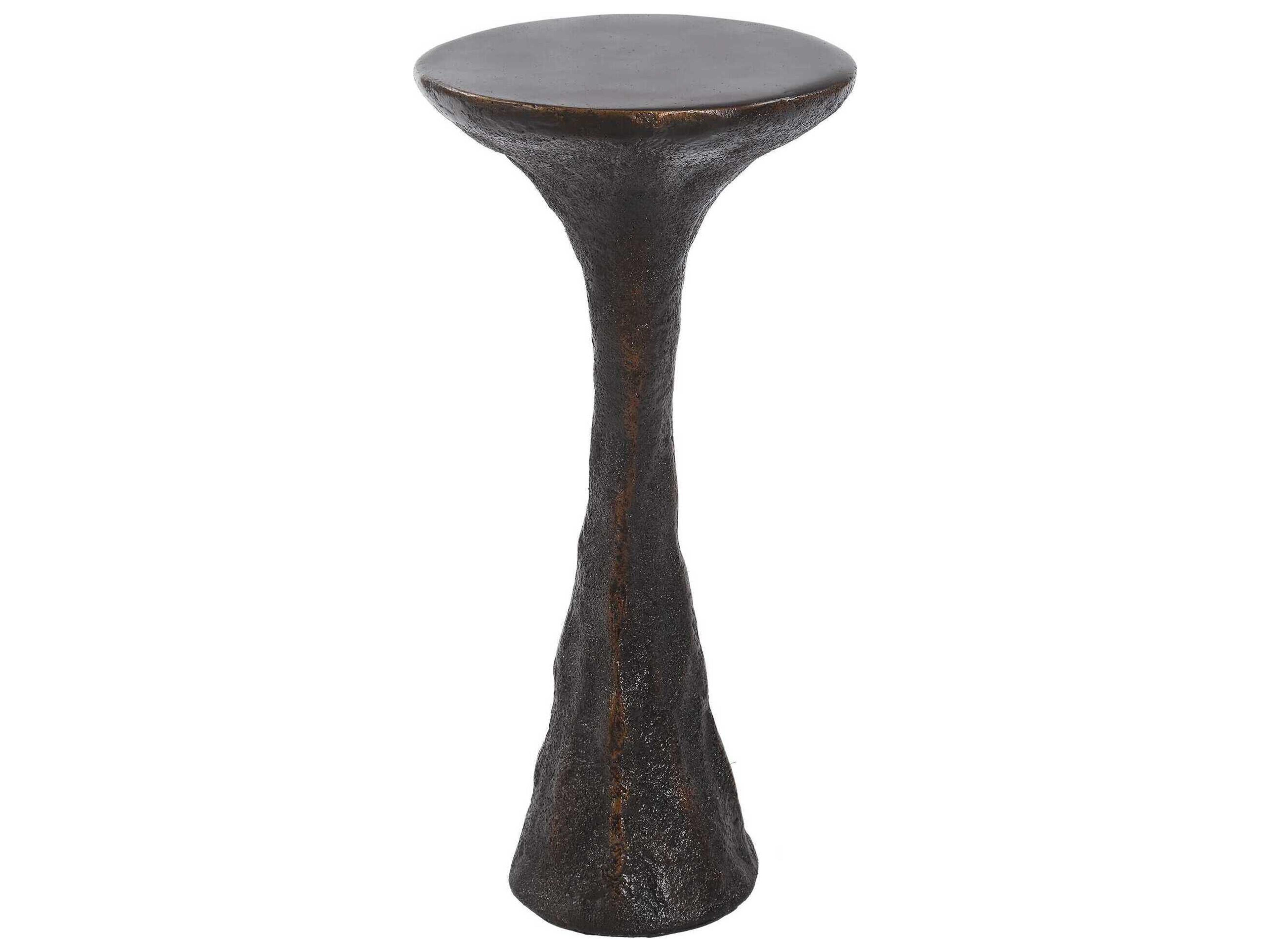 Uttermost Outdoor Milan Black Bronze Concrete Oval End Table