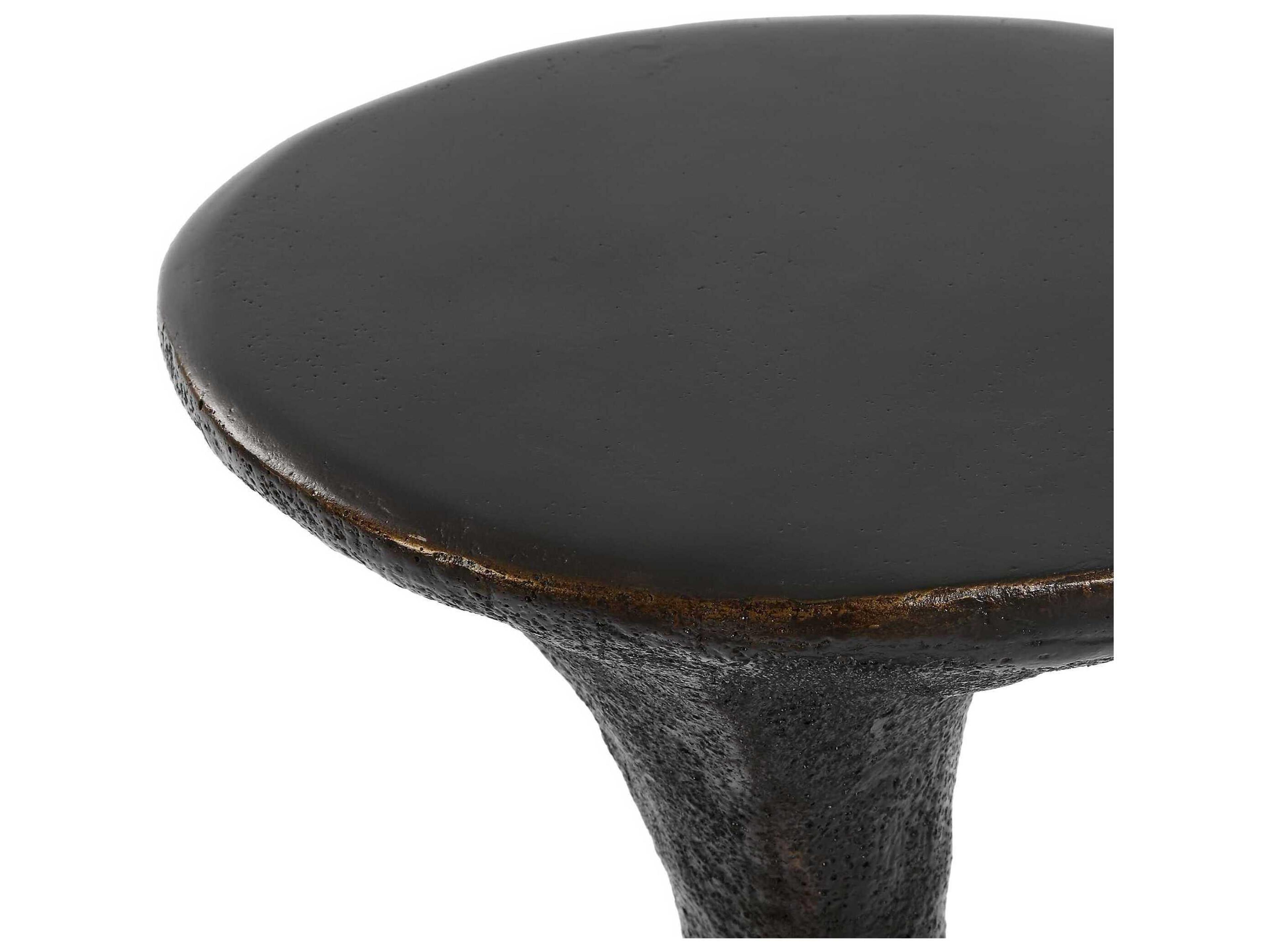 Uttermost Outdoor Milan Black Bronze Concrete Oval End Table
