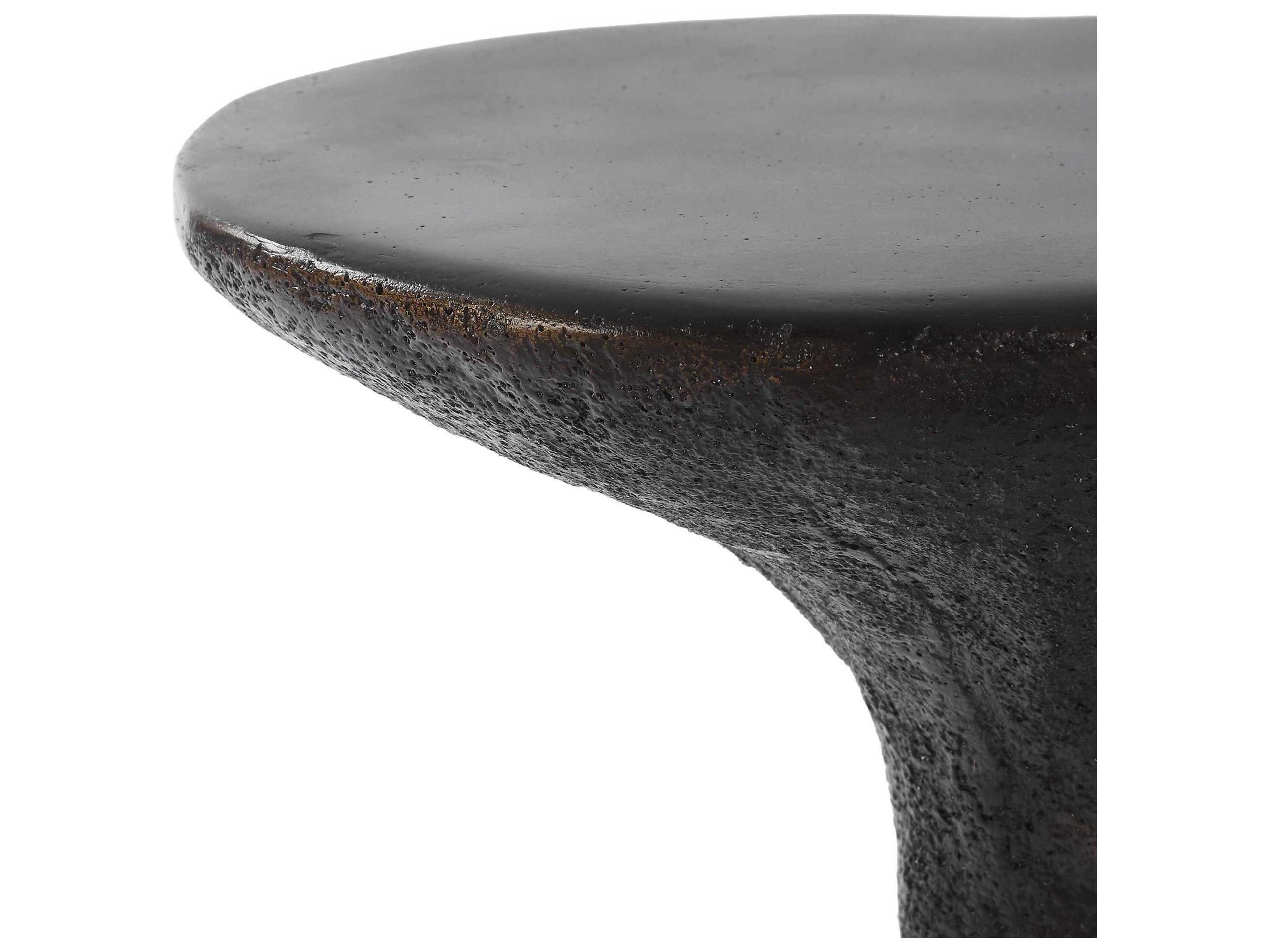 Uttermost Outdoor Milan Black Bronze Concrete Oval End Table