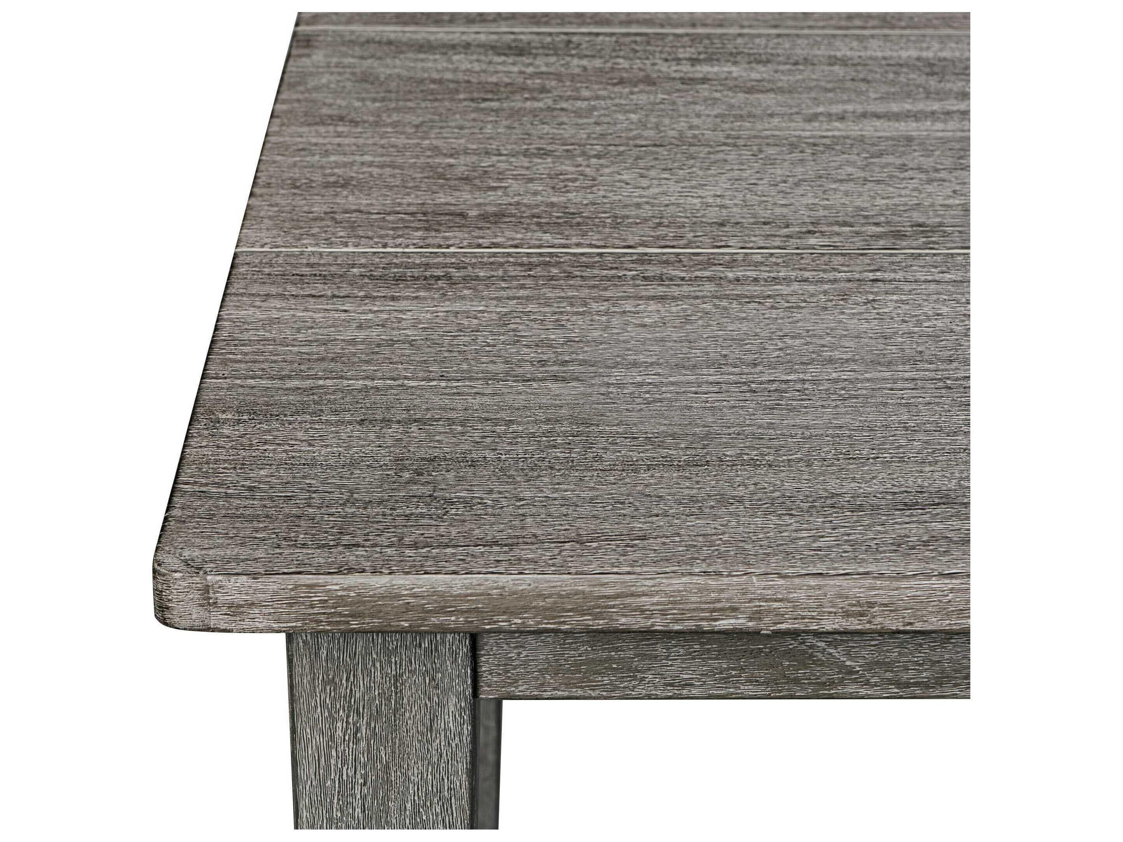 Uttermost Outdoor Forsyth Weathered Dark Gray Wood Rectangular Dining Table