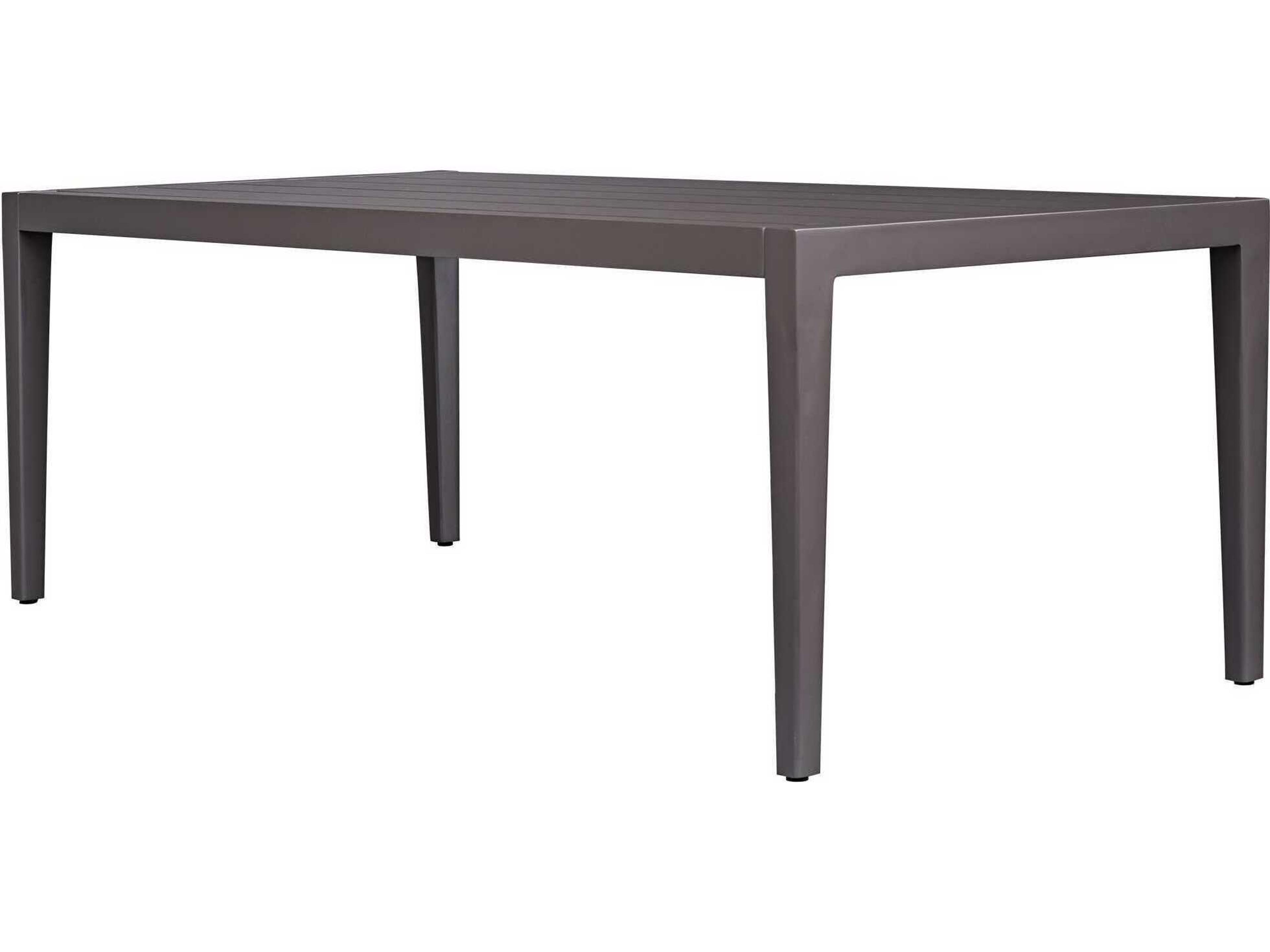 Polanco Java Black Aluminum Rectangular Dining Table