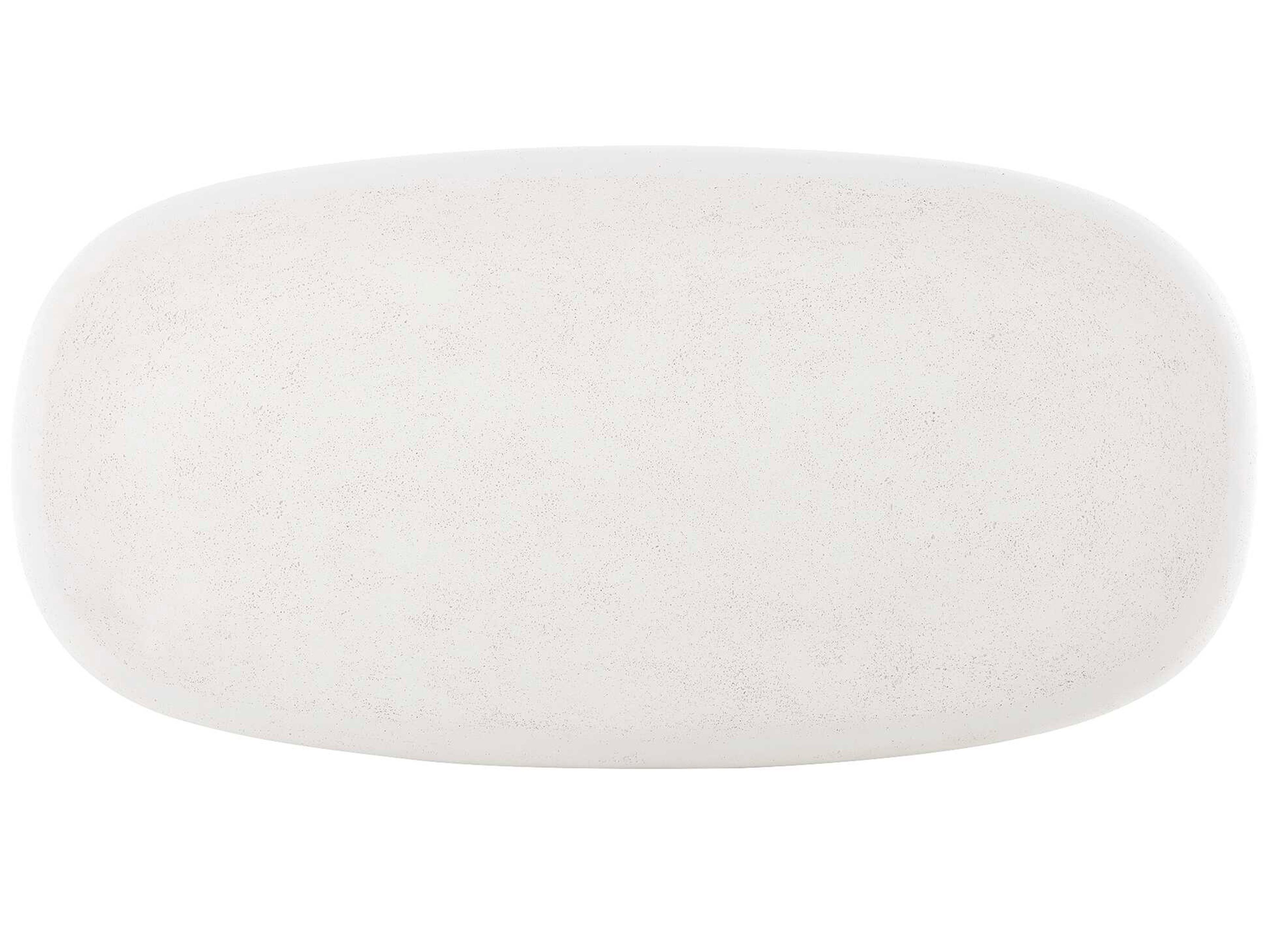 Uttermost Outdoor Leyton Warm White Concrete Oval Coffee Table