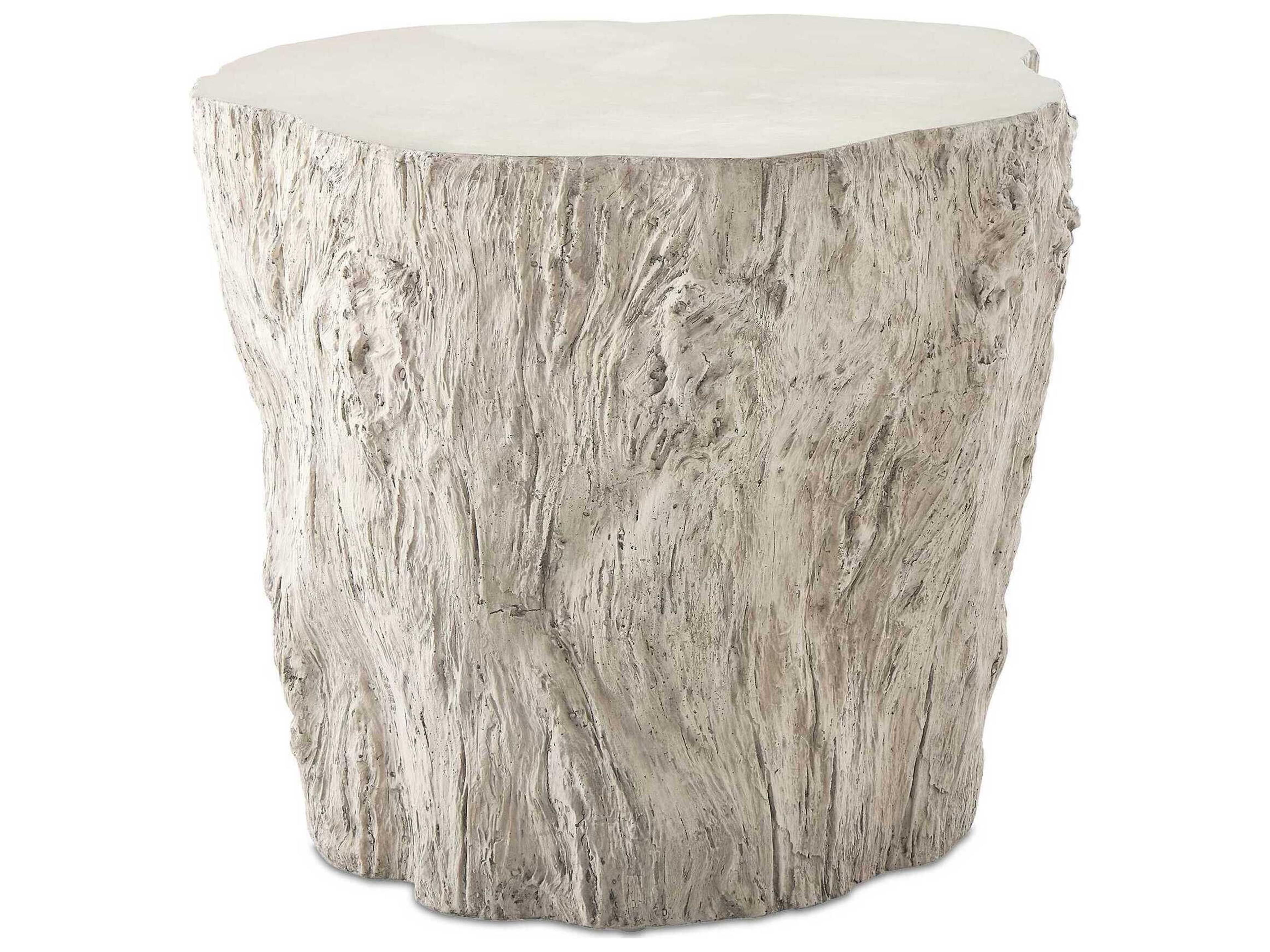 Oakmont White Concrete Round End Table