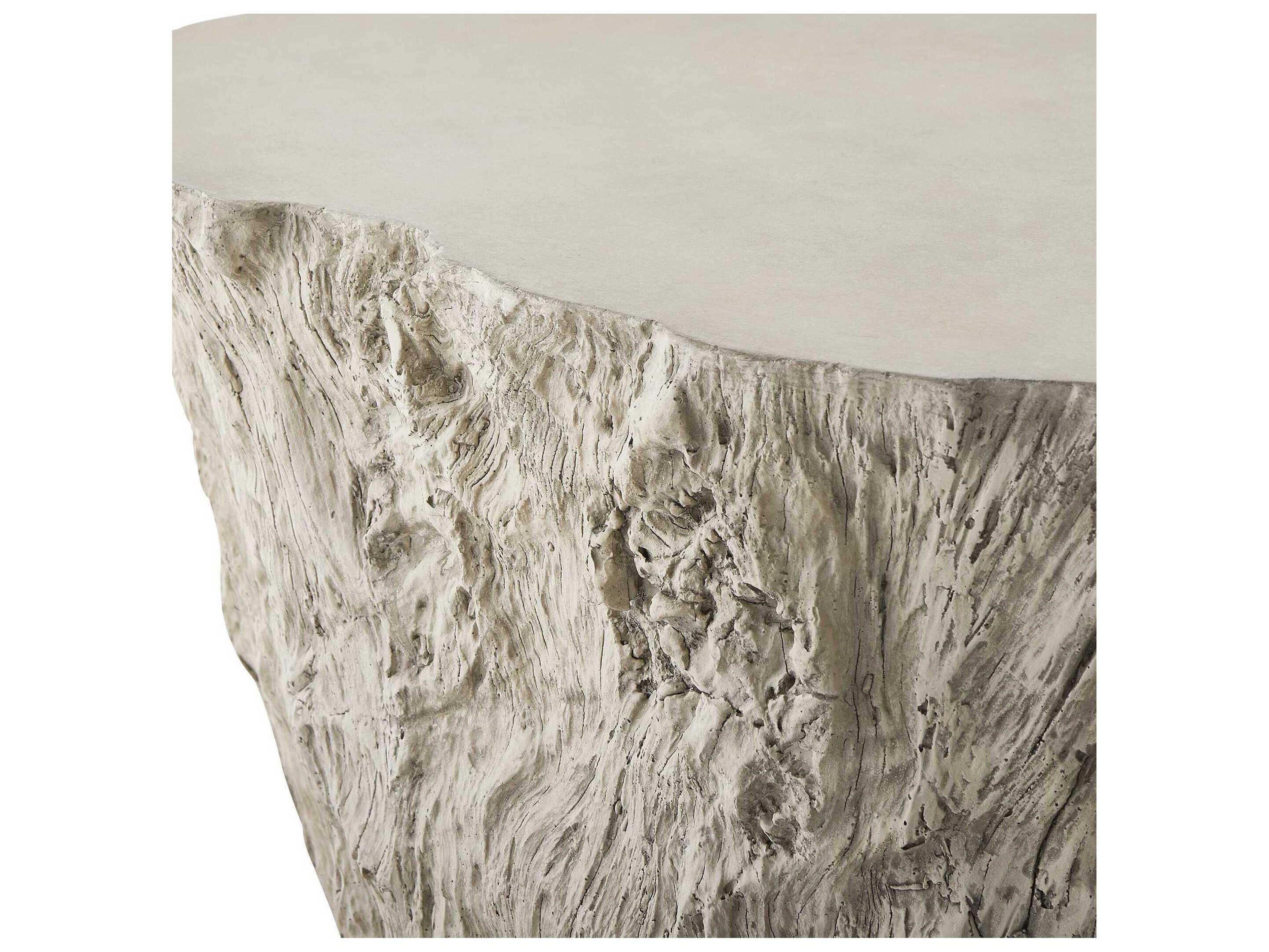 Uttermost Outdoor Oakmont White Concrete Round End Table