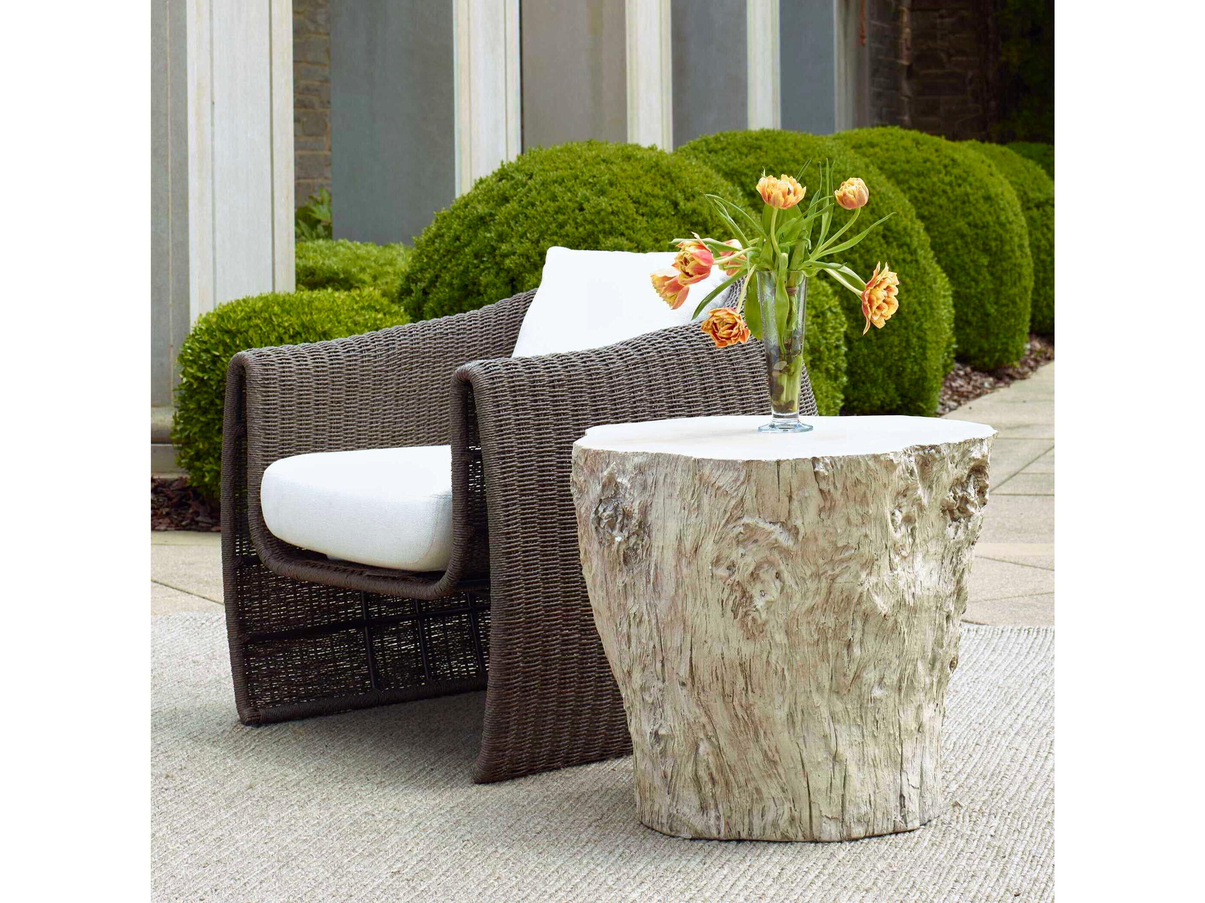 Uttermost Outdoor Oakmont White Concrete Round End Table