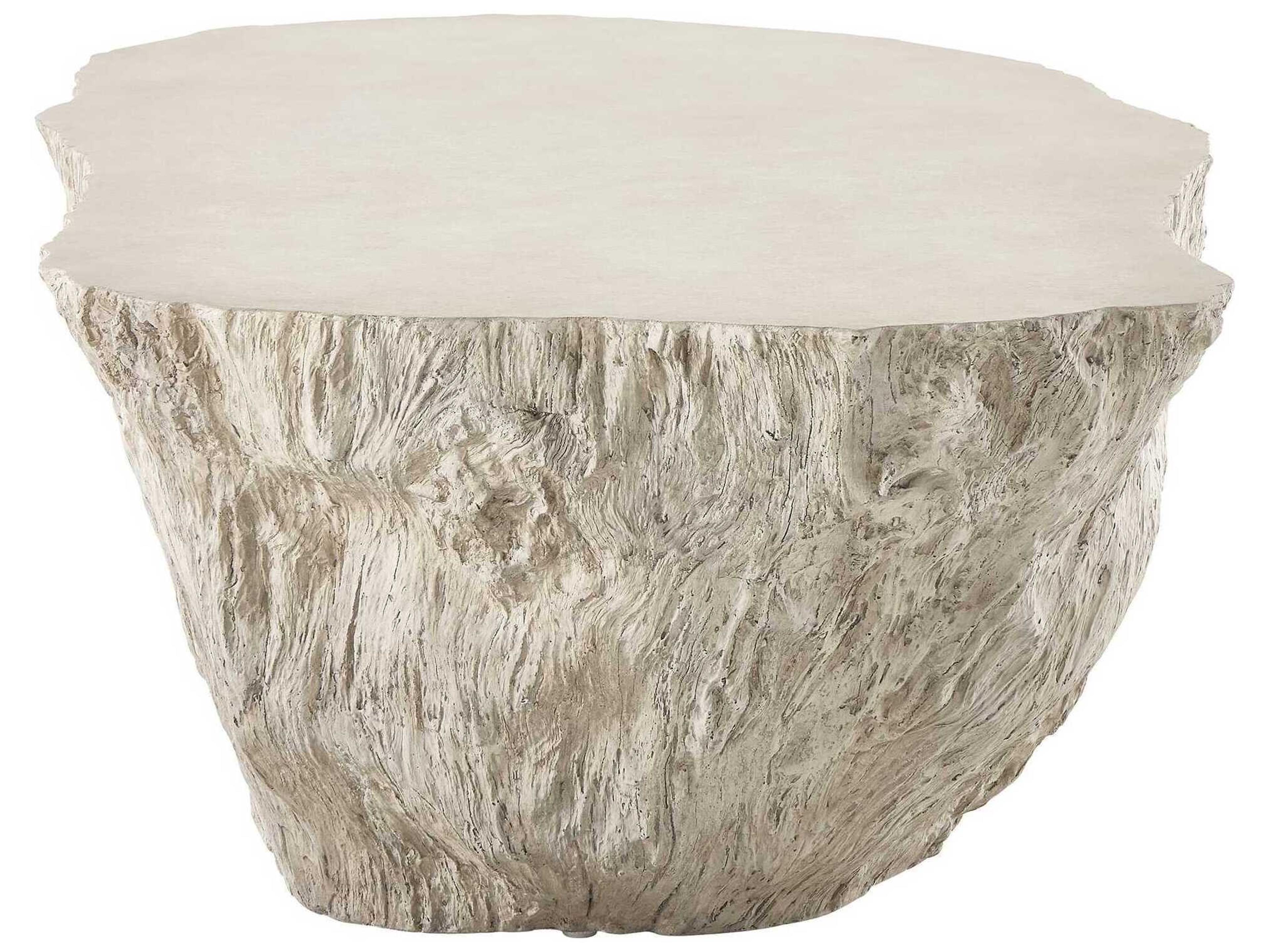 Uttermost Outdoor Oakmont White Concrete Oval Coffee Table