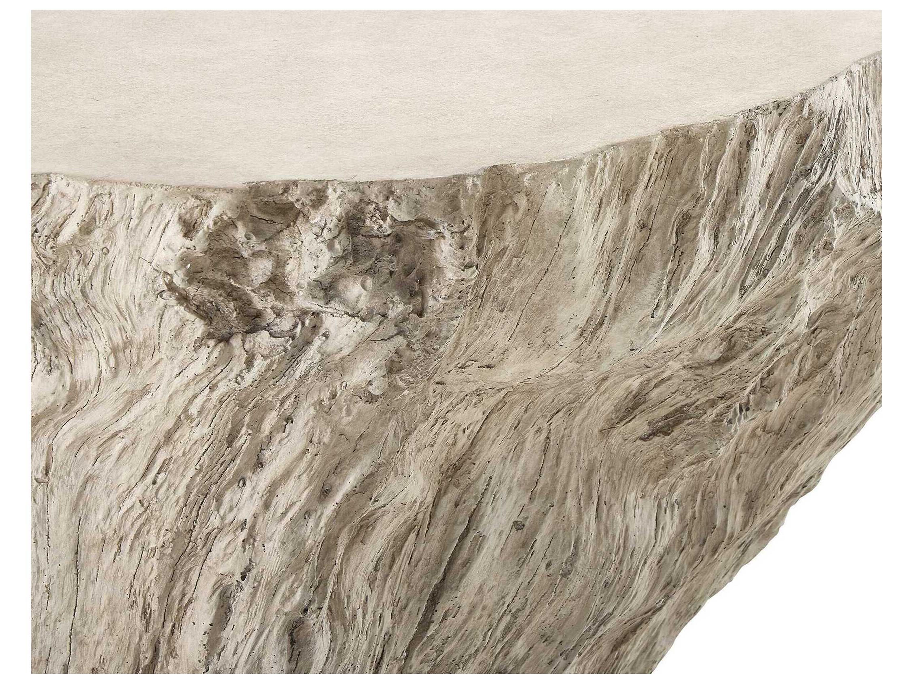 Uttermost Outdoor Oakmont White Concrete Oval Coffee Table