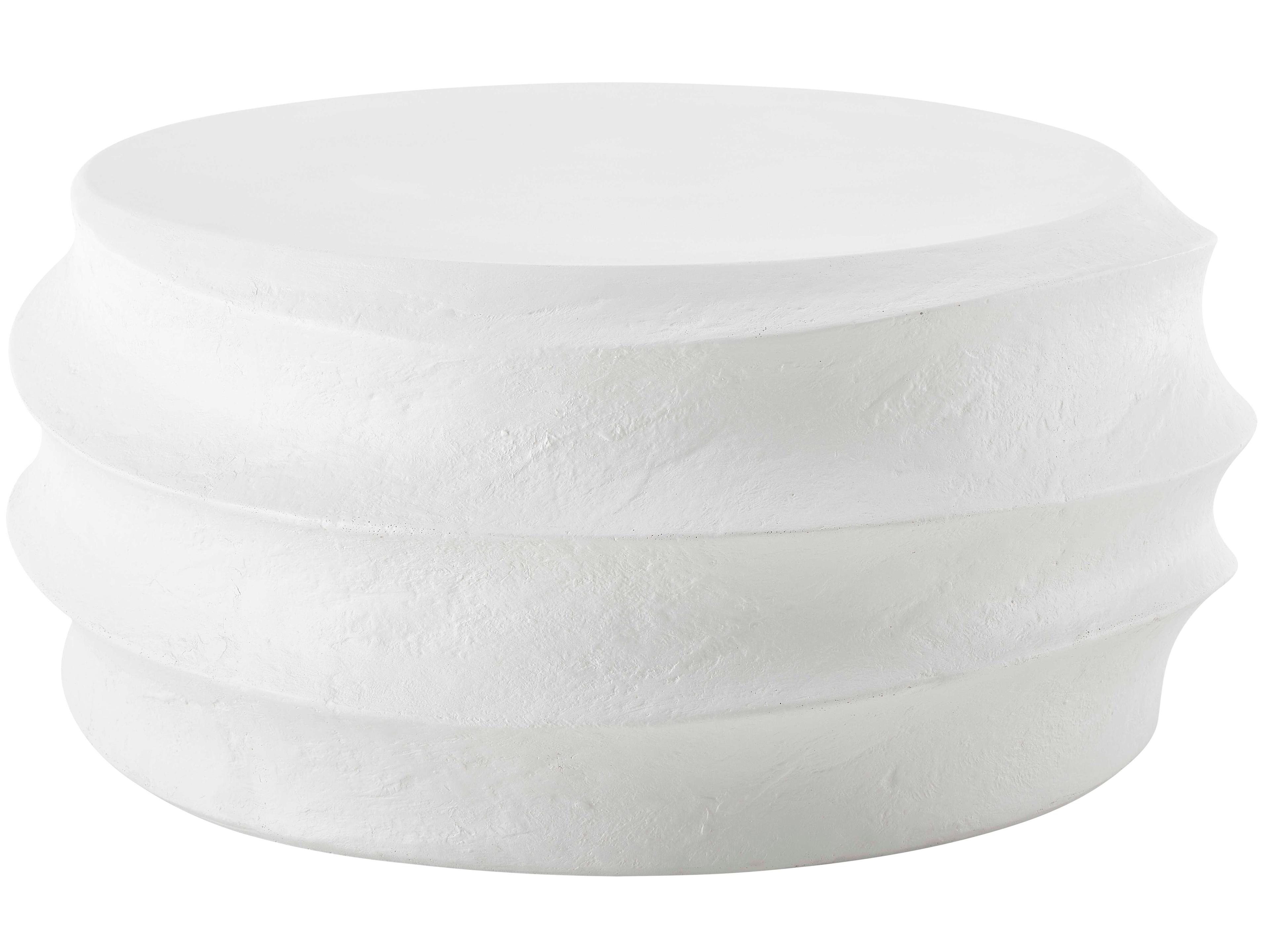 Uttermost Outdoor Winded White Concrete Round Coffee Table