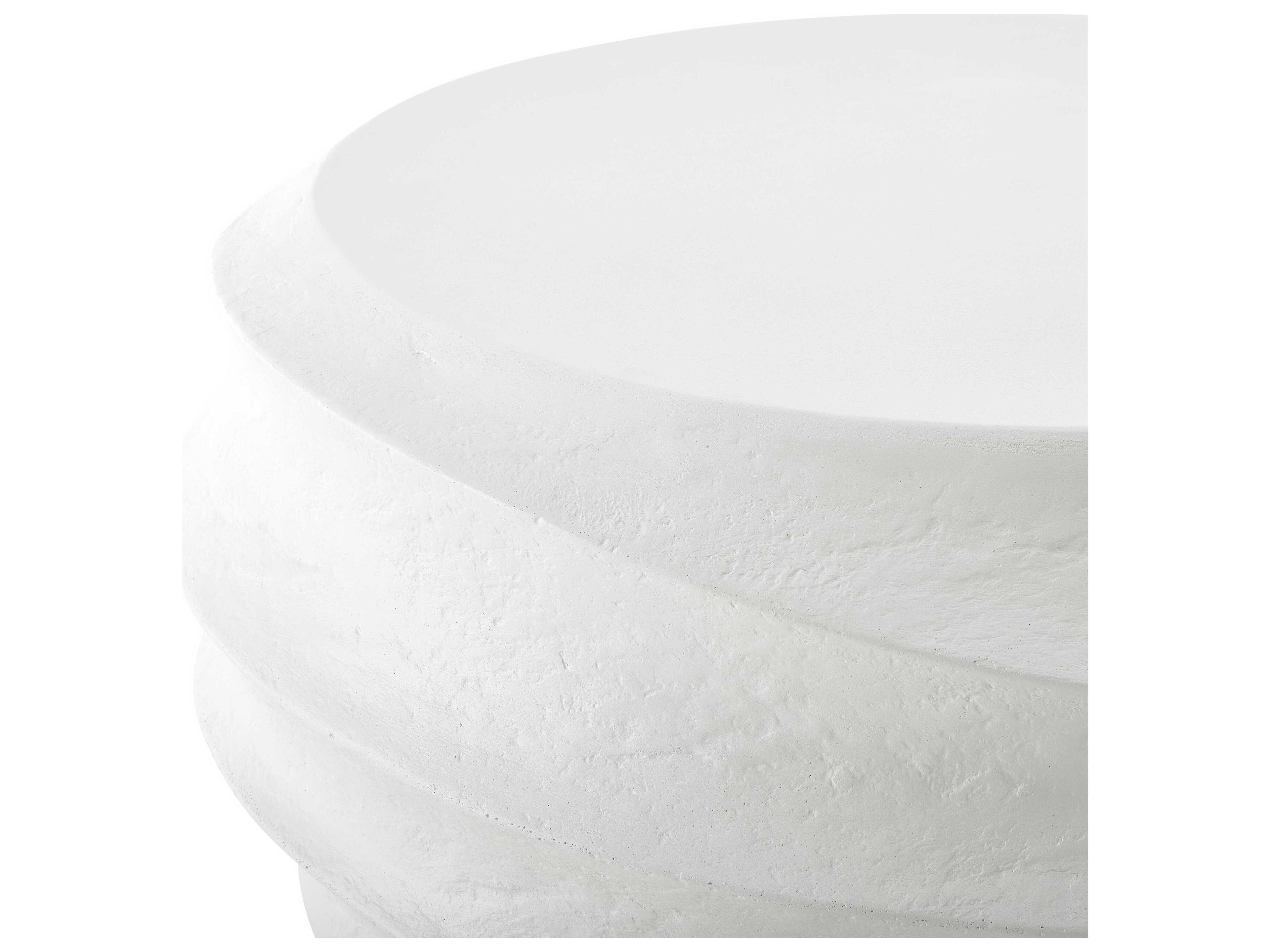 Uttermost Outdoor Winded White Concrete Round Coffee Table