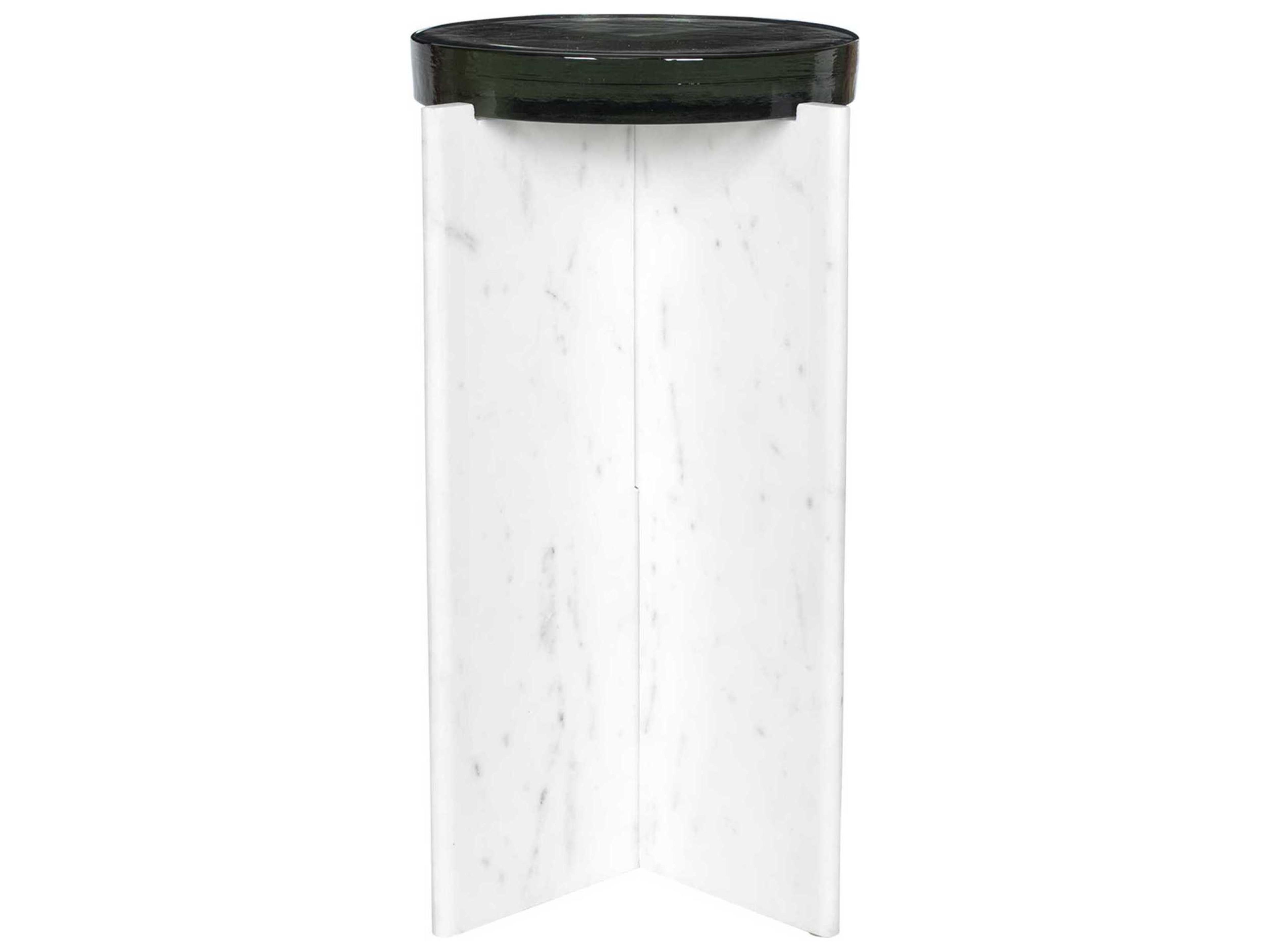 Uttermost Outdoor Olina White Stone Round End Table