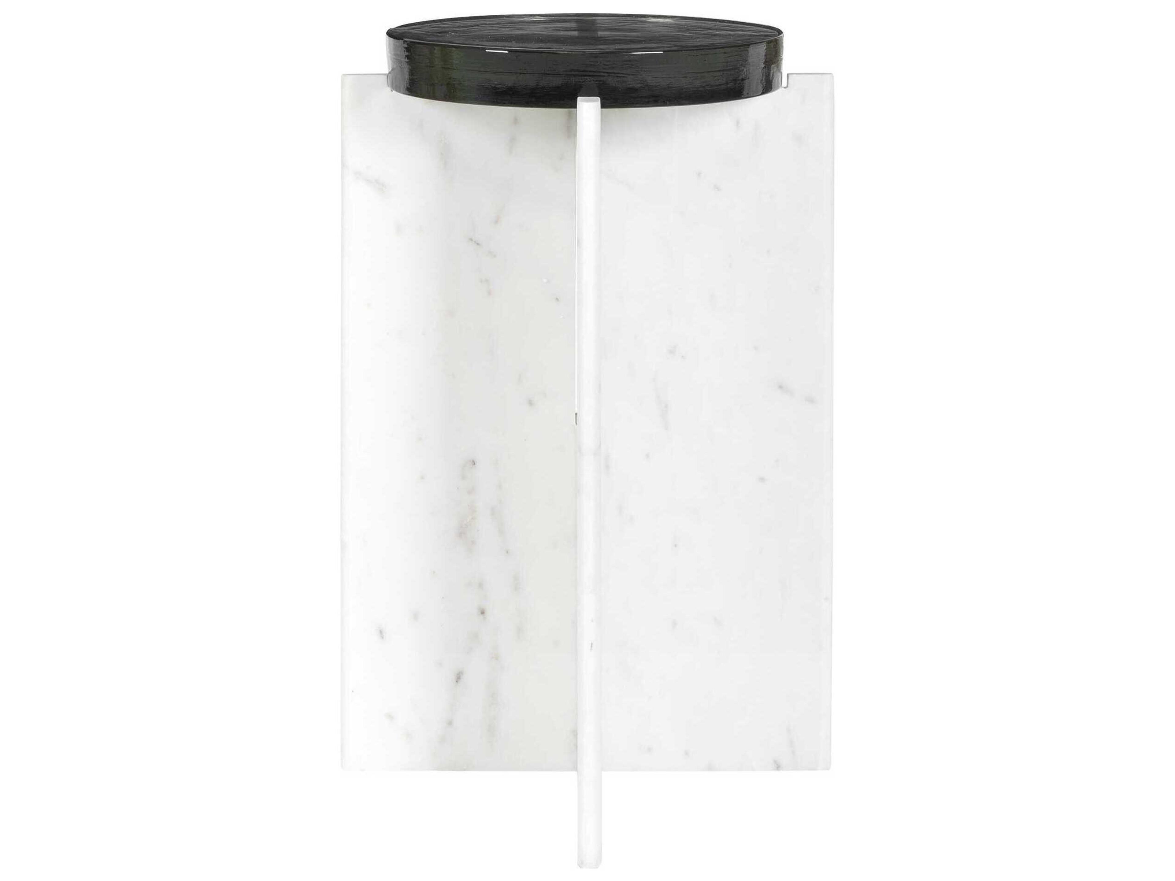 Uttermost Outdoor Olina White Stone Round End Table