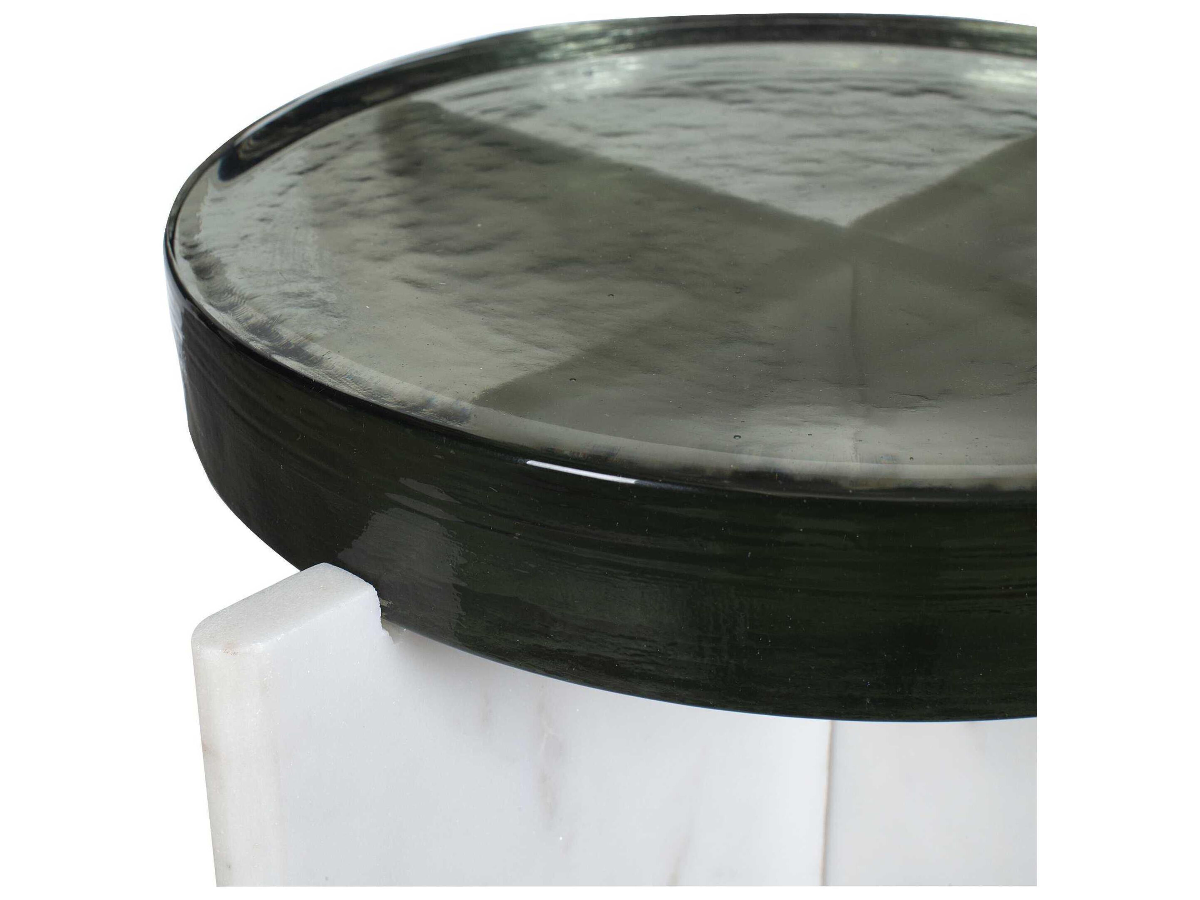 Uttermost Outdoor Olina White Stone Round End Table