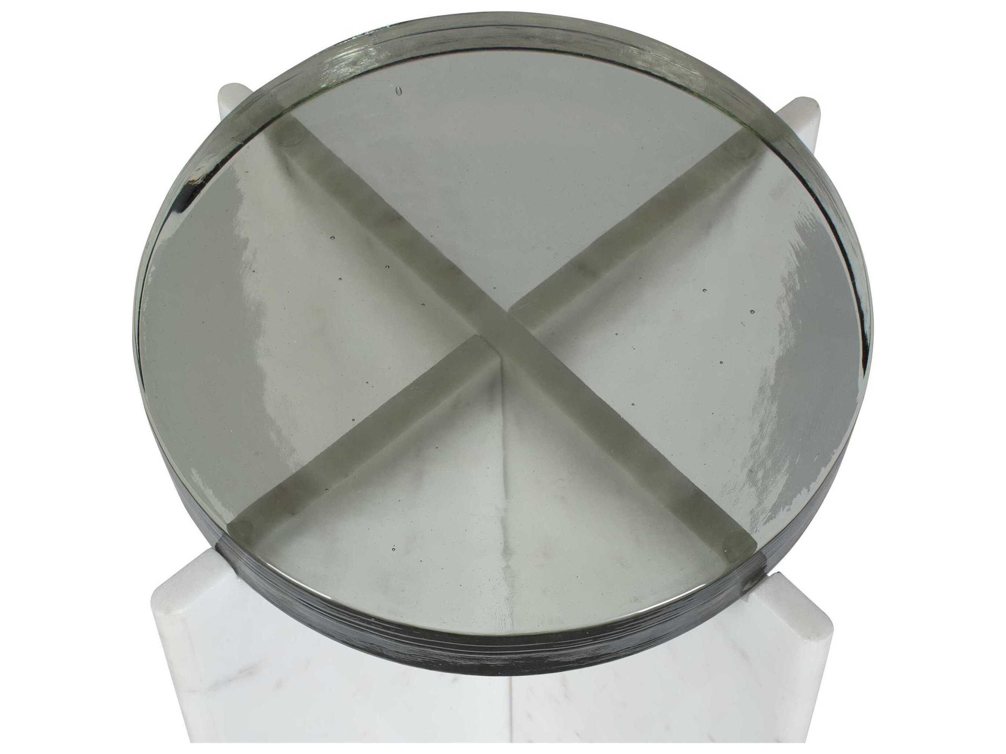 Uttermost Outdoor Olina White Stone Round End Table