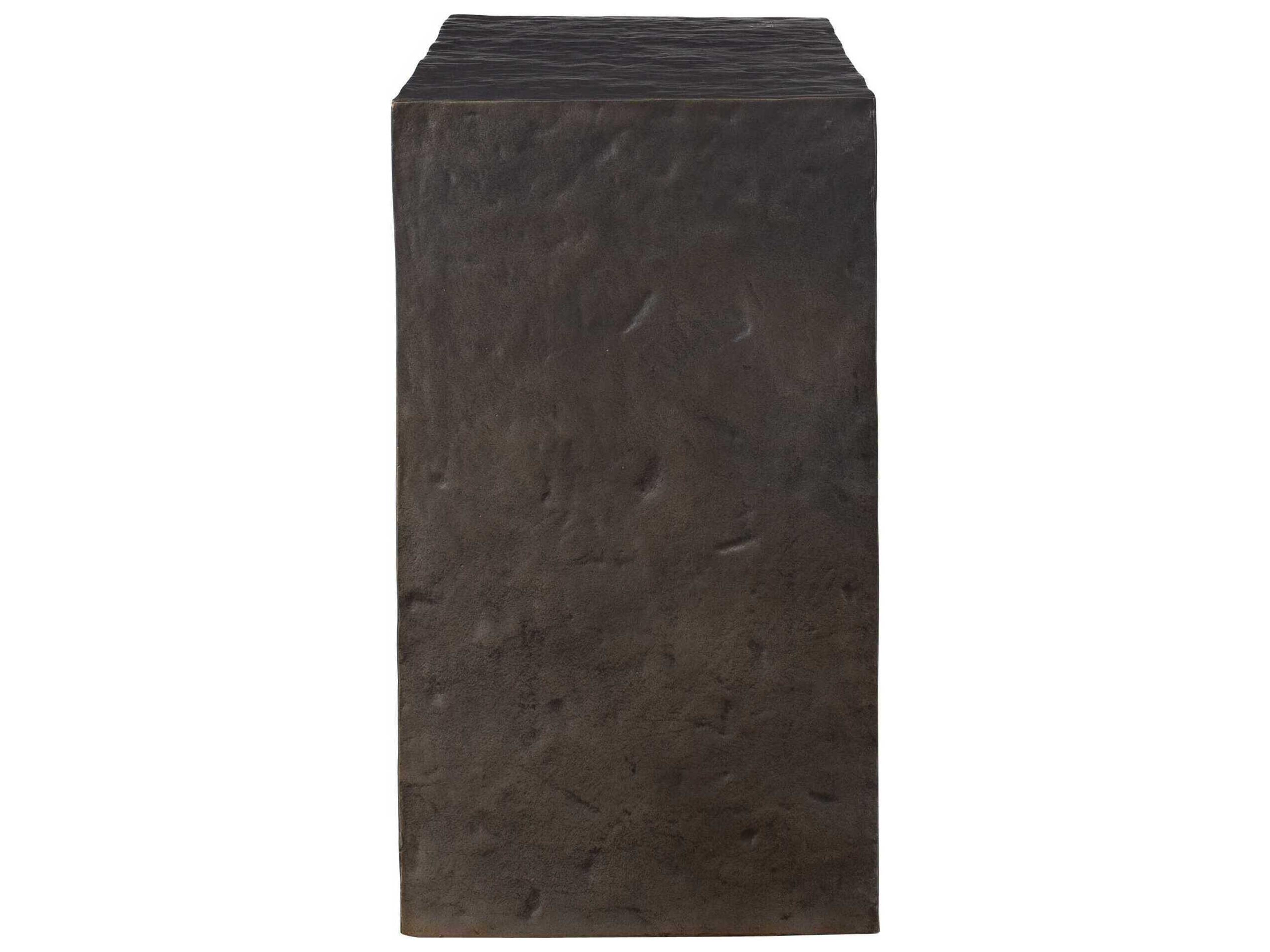 Uttermost Outdoor Obra Golden Dark Bronze Metal Rectangular End Table