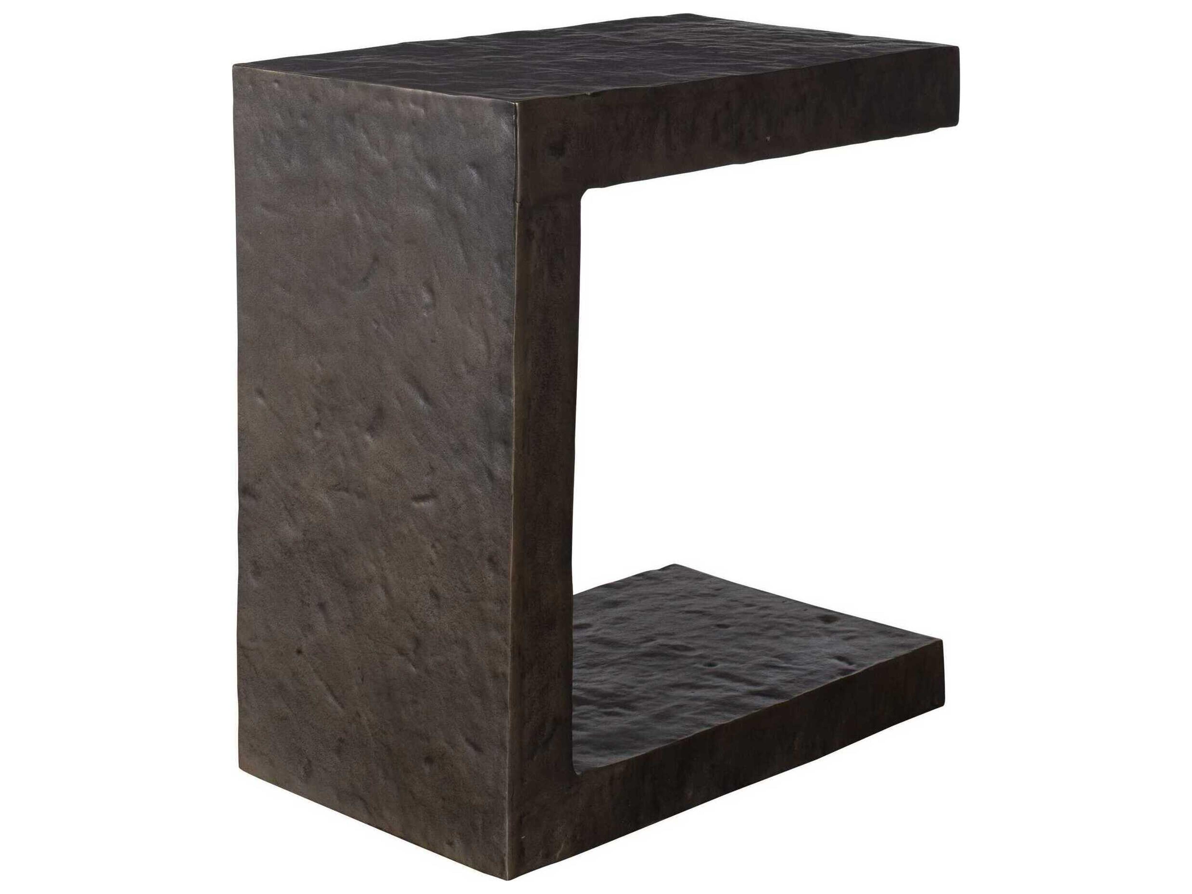 Uttermost Outdoor Obra Golden Dark Bronze Metal Rectangular End Table