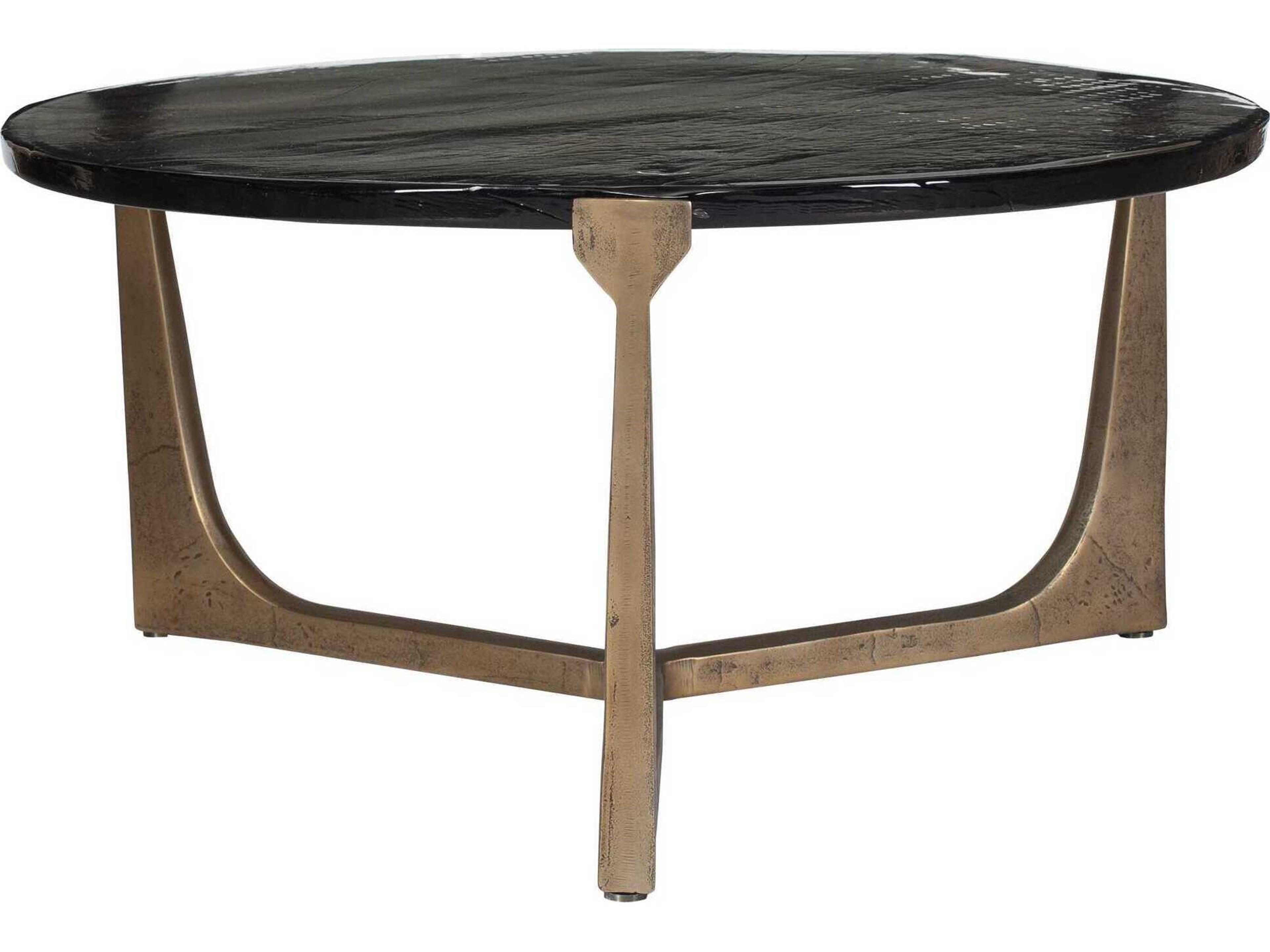 Uttermost Outdoor Bohdi Antique Brass Metal Round Coffee Table