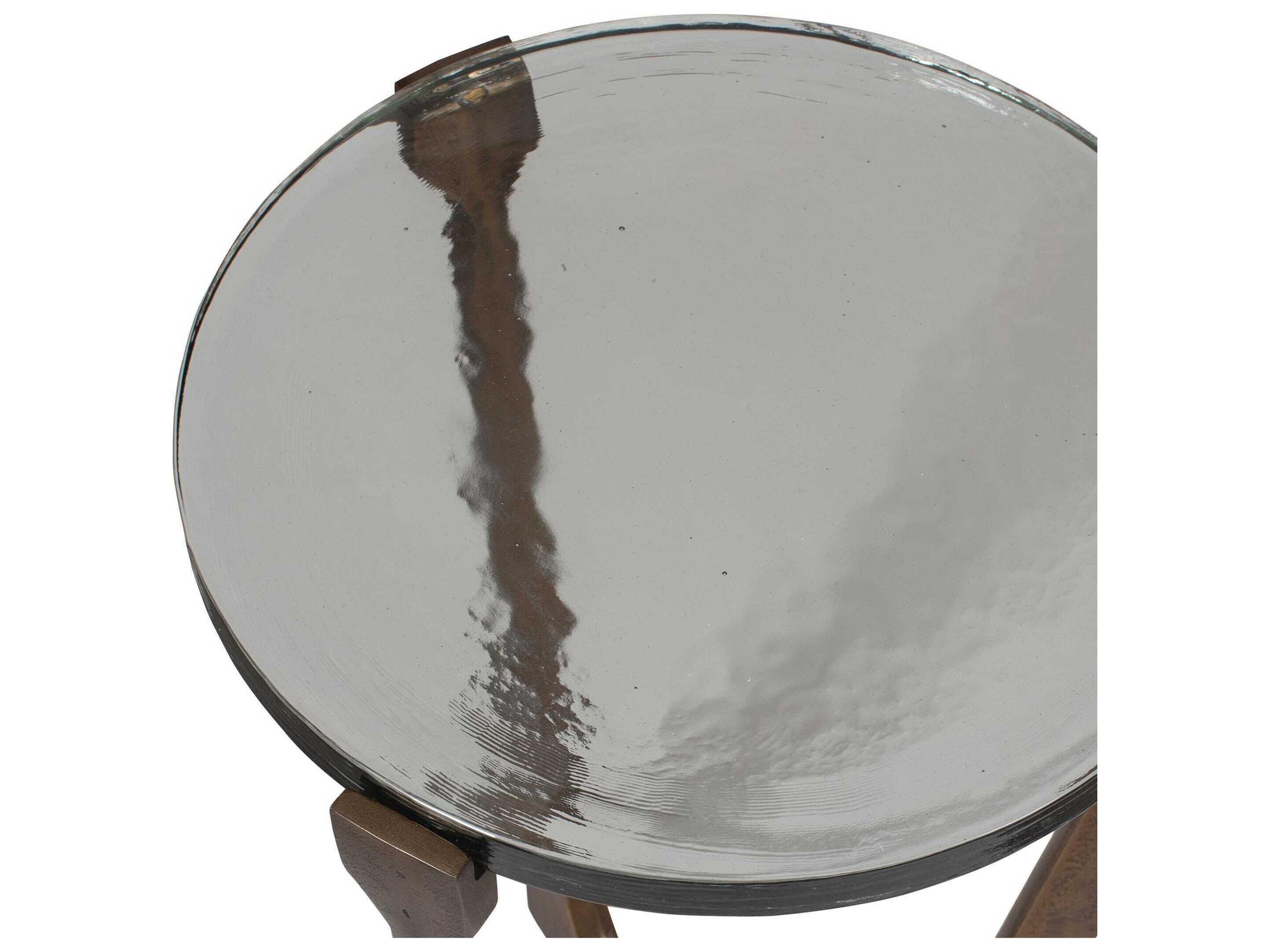 Uttermost Outdoor Bohdi Antique Brass Metal Round End Table