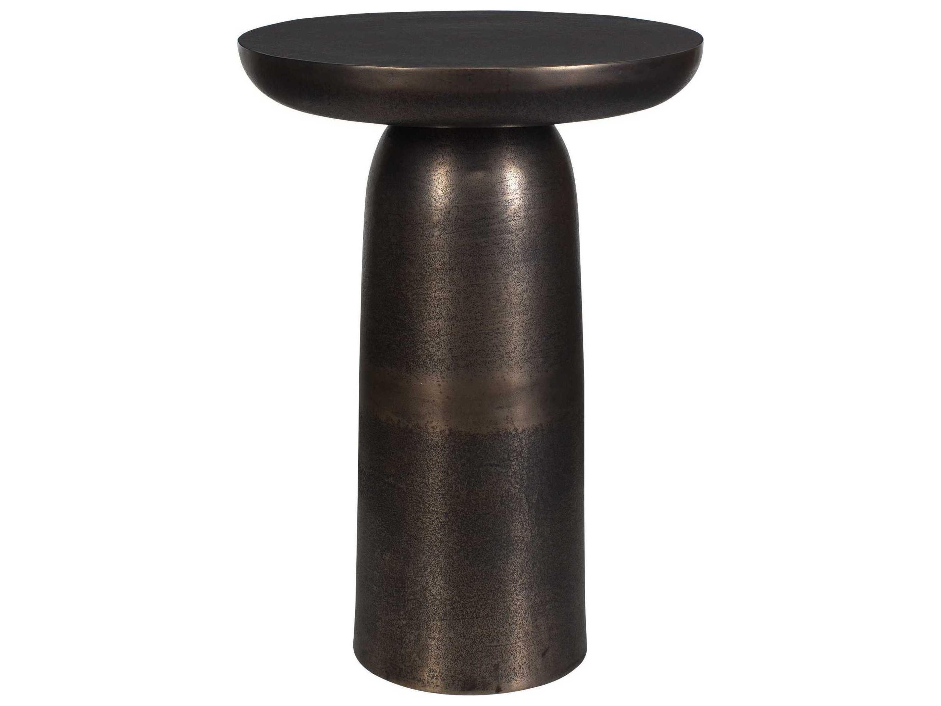 Uttermost Outdoor Joppa Golden Dark Bronze Metal Round End Table