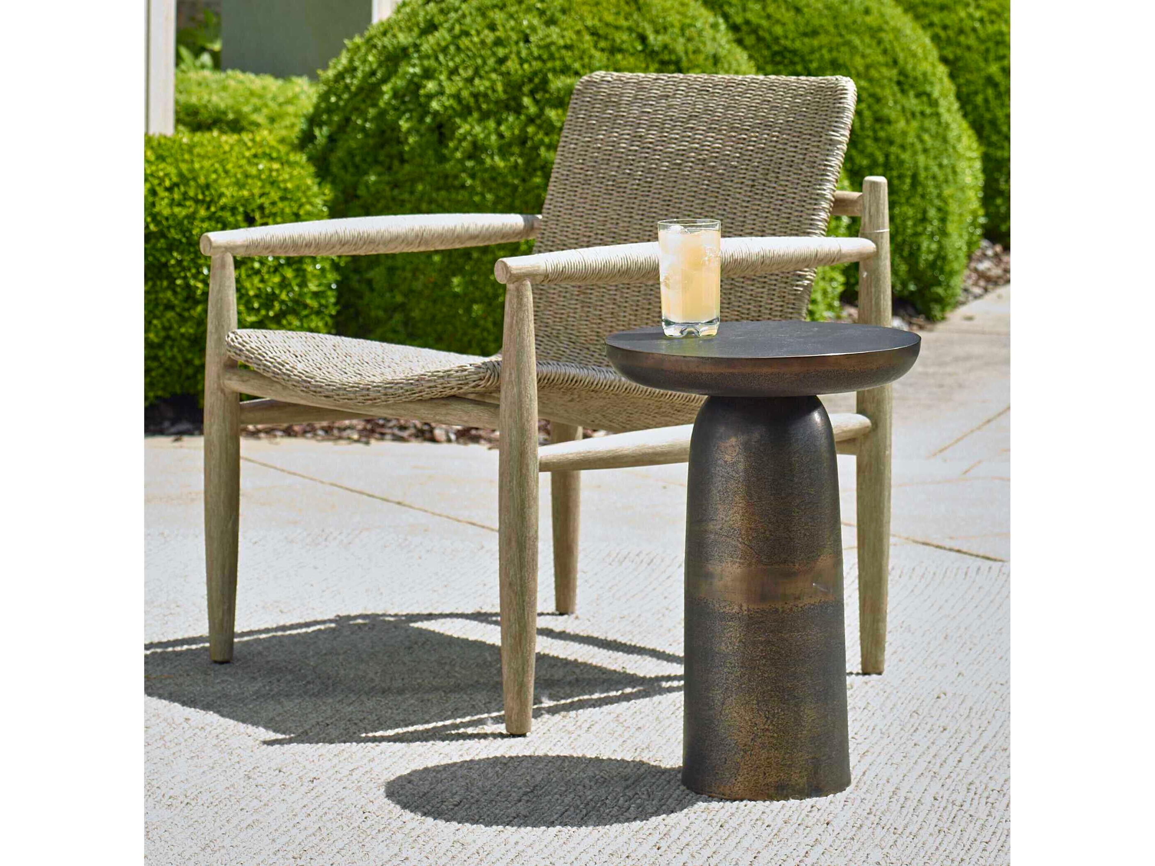 Uttermost Outdoor Joppa Golden Dark Bronze Metal Round End Table