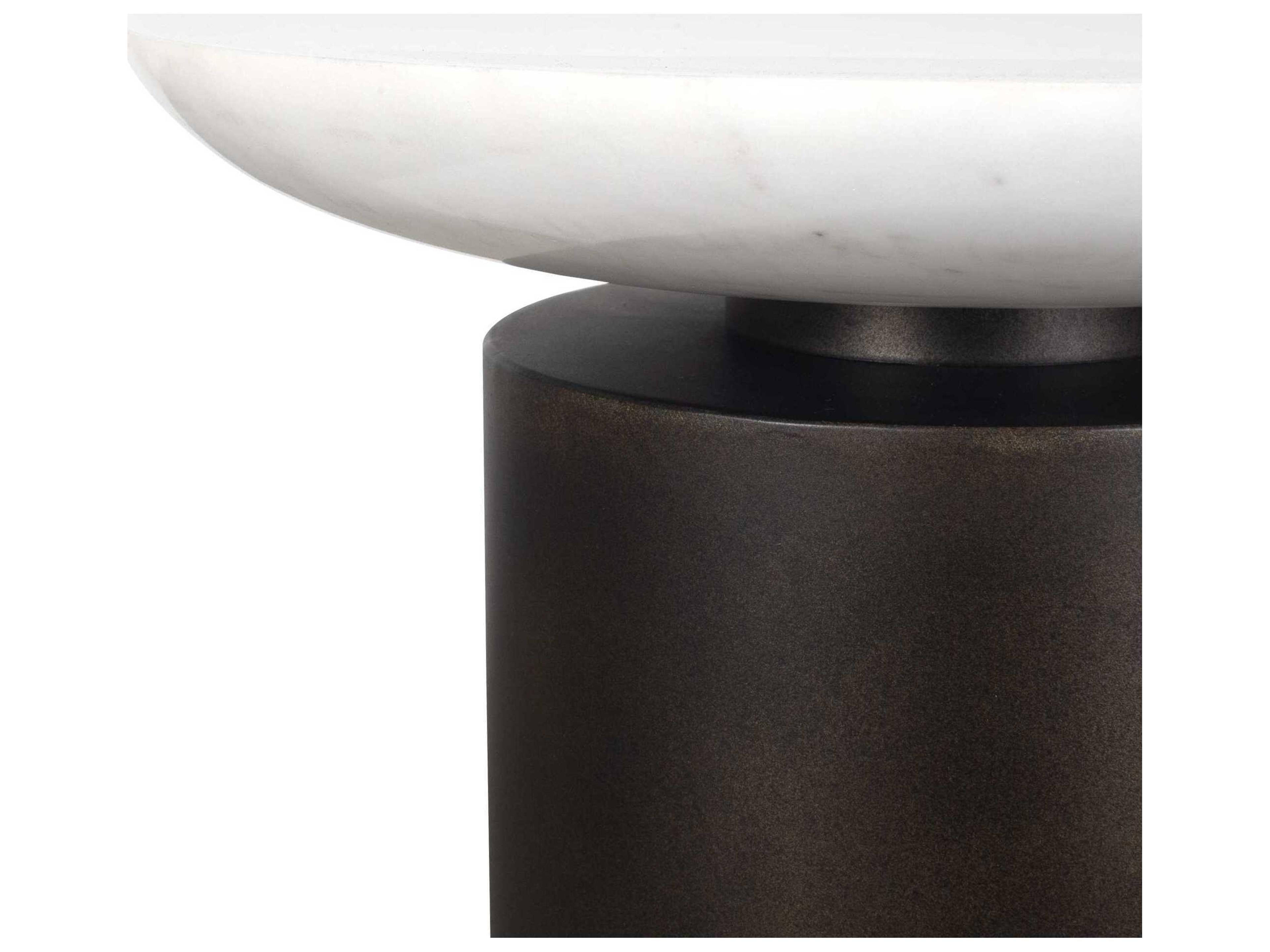 Uttermost Outdoor Olso Dark Bronze White Metal Round End Table
