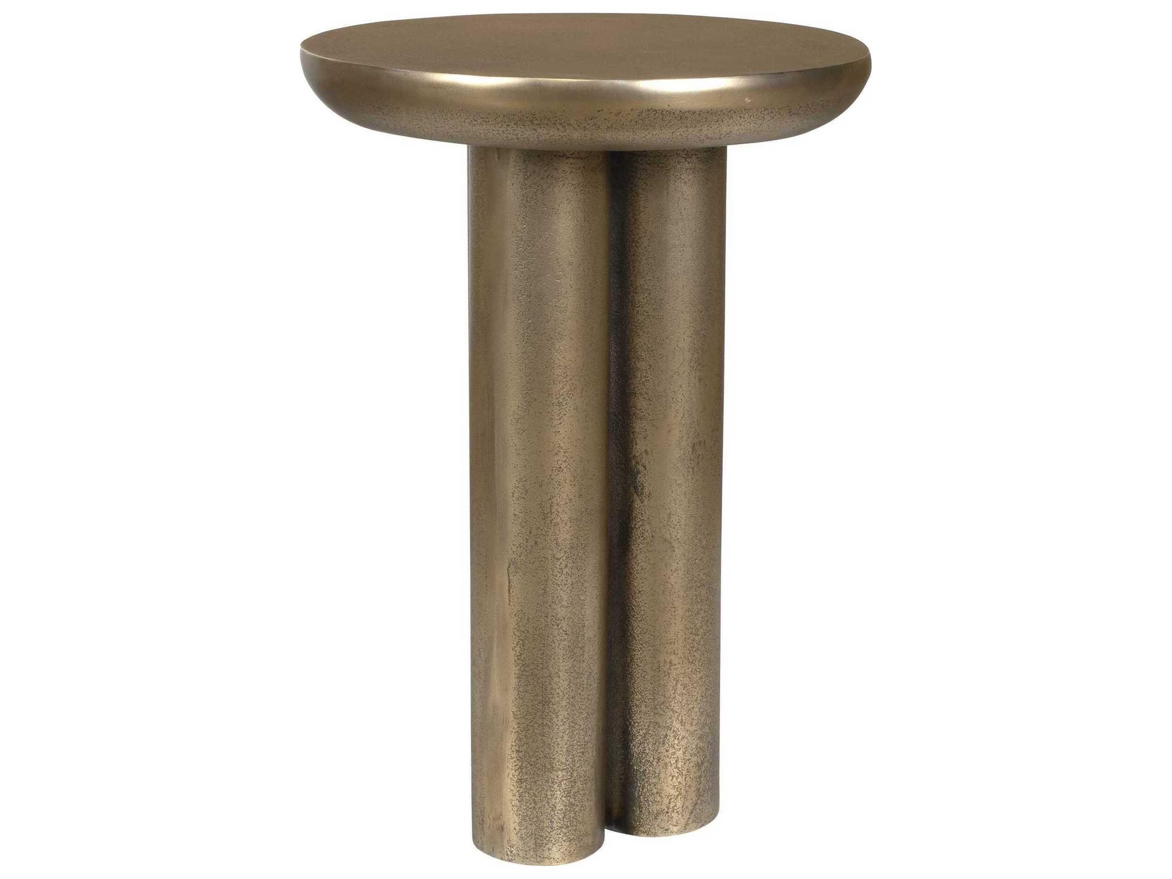 Uttermost Outdoor Thorp Antique Brass Metal Round End Table