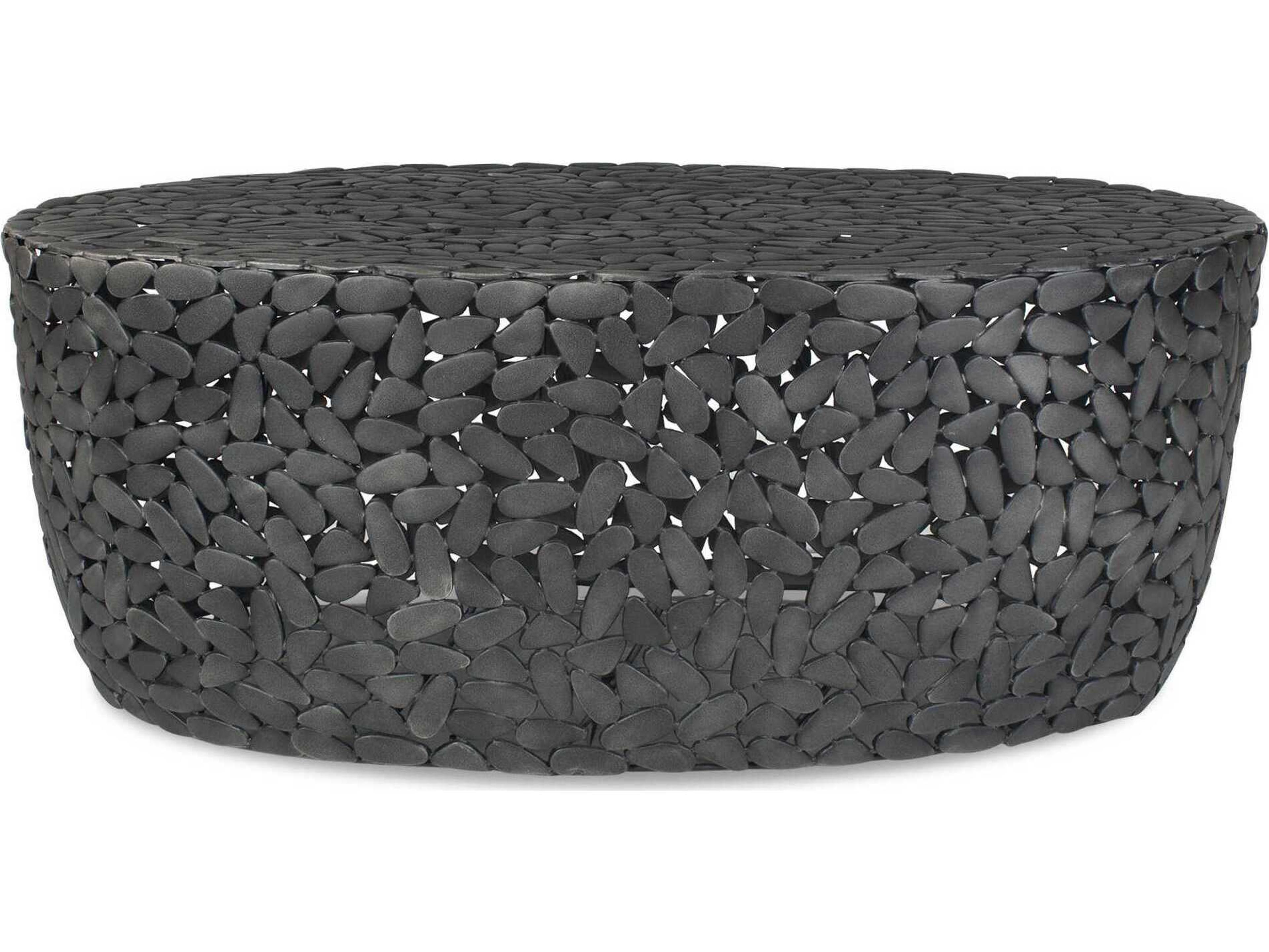 Rivington Black Aluminum Oval Coffee Table