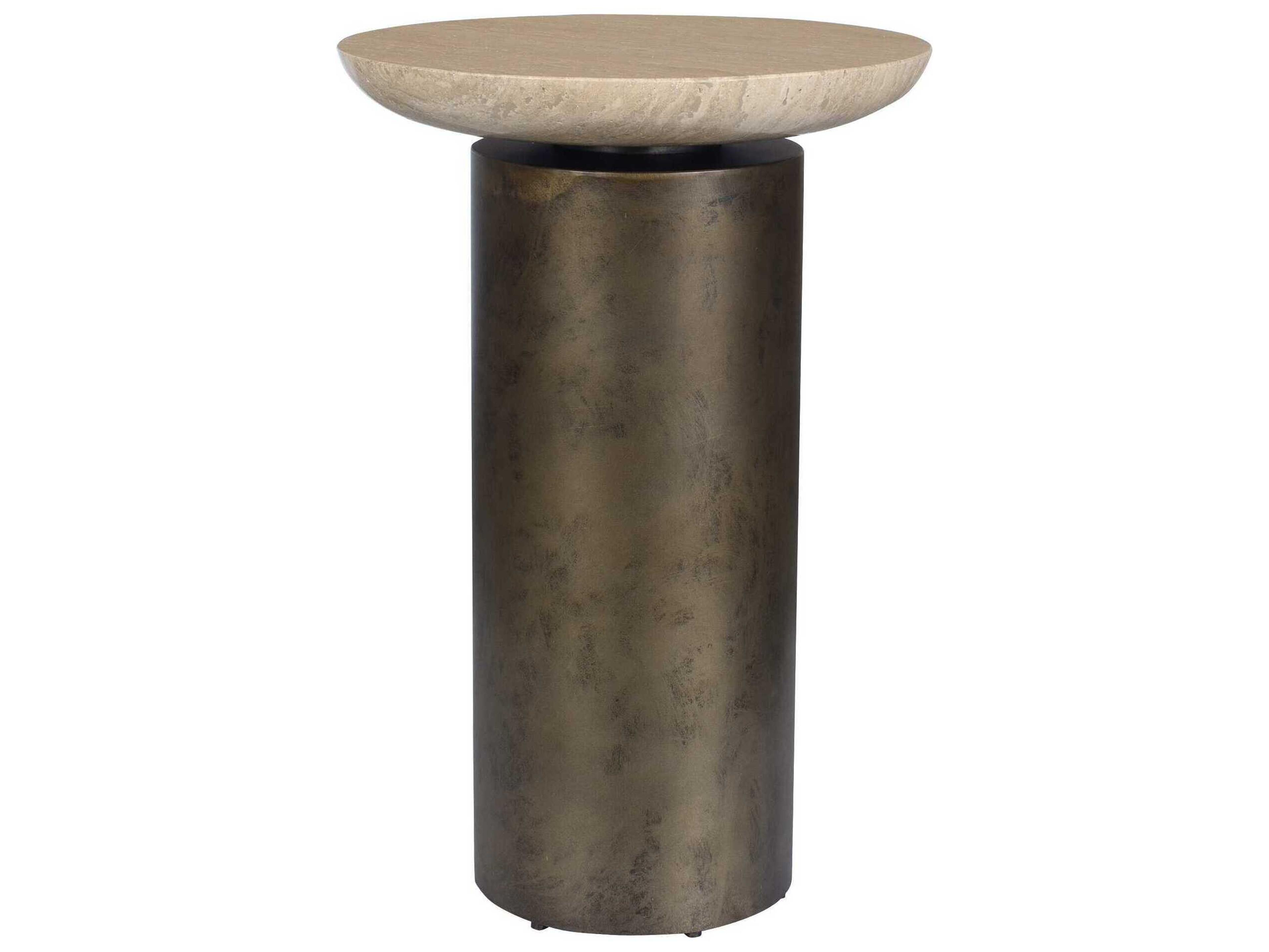 Uttermost Outdoor Oslo Antique Brass Metal Round End Table