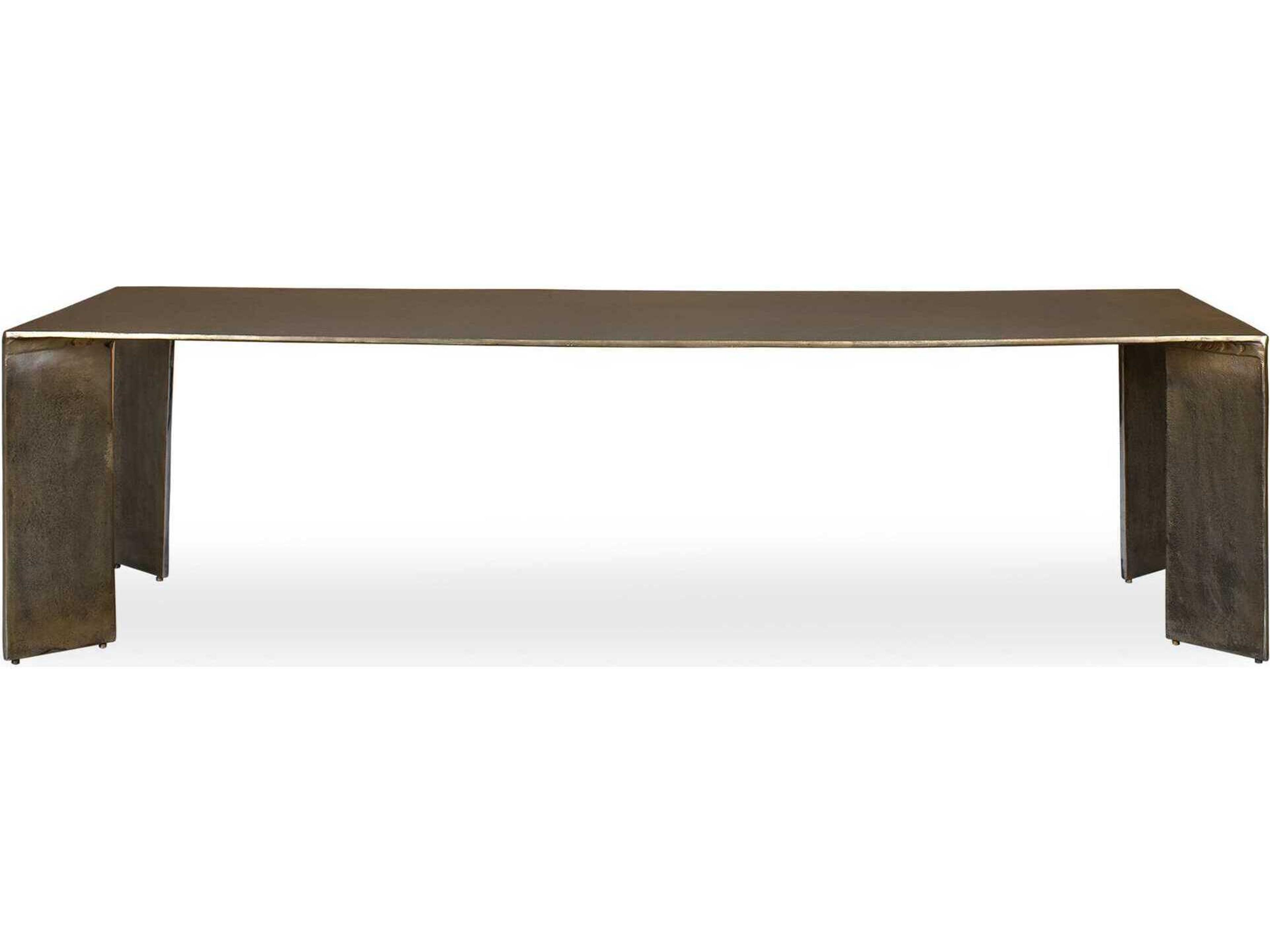 Uttermost Outdoor Reade Antique Brass Aluminum Rectangular Coffee Table