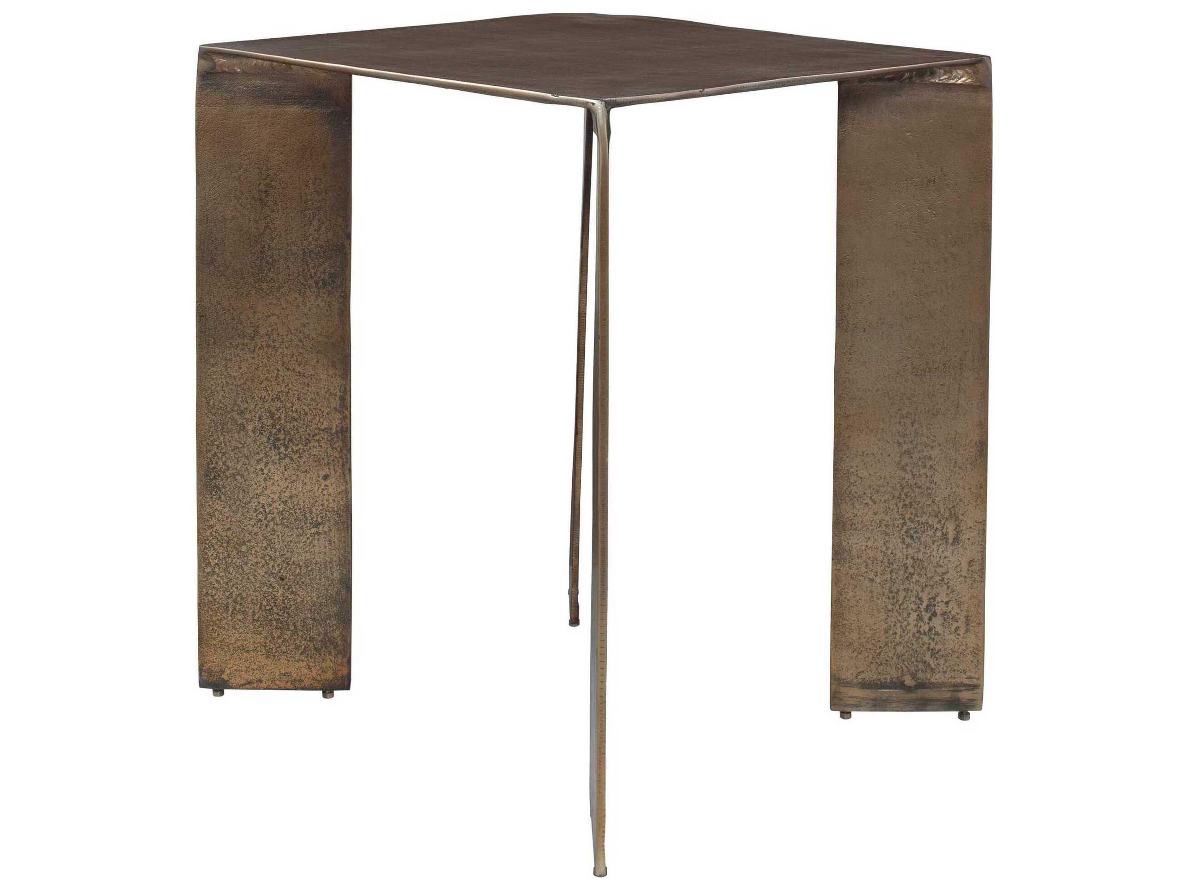 Uttermost Outdoor Reade Antique Brass Aluminum Square End Table