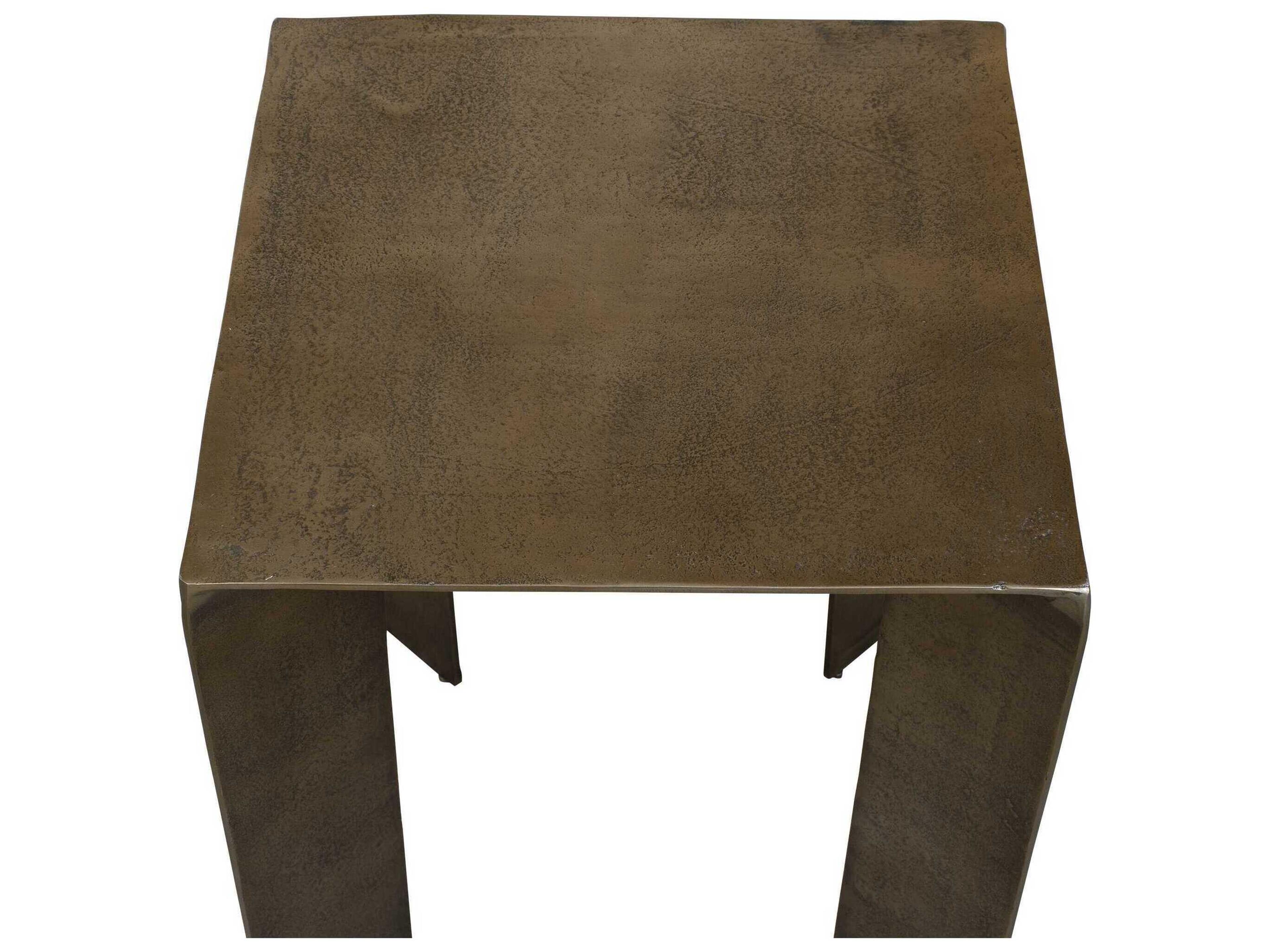 Uttermost Outdoor Reade Antique Brass Aluminum Square End Table