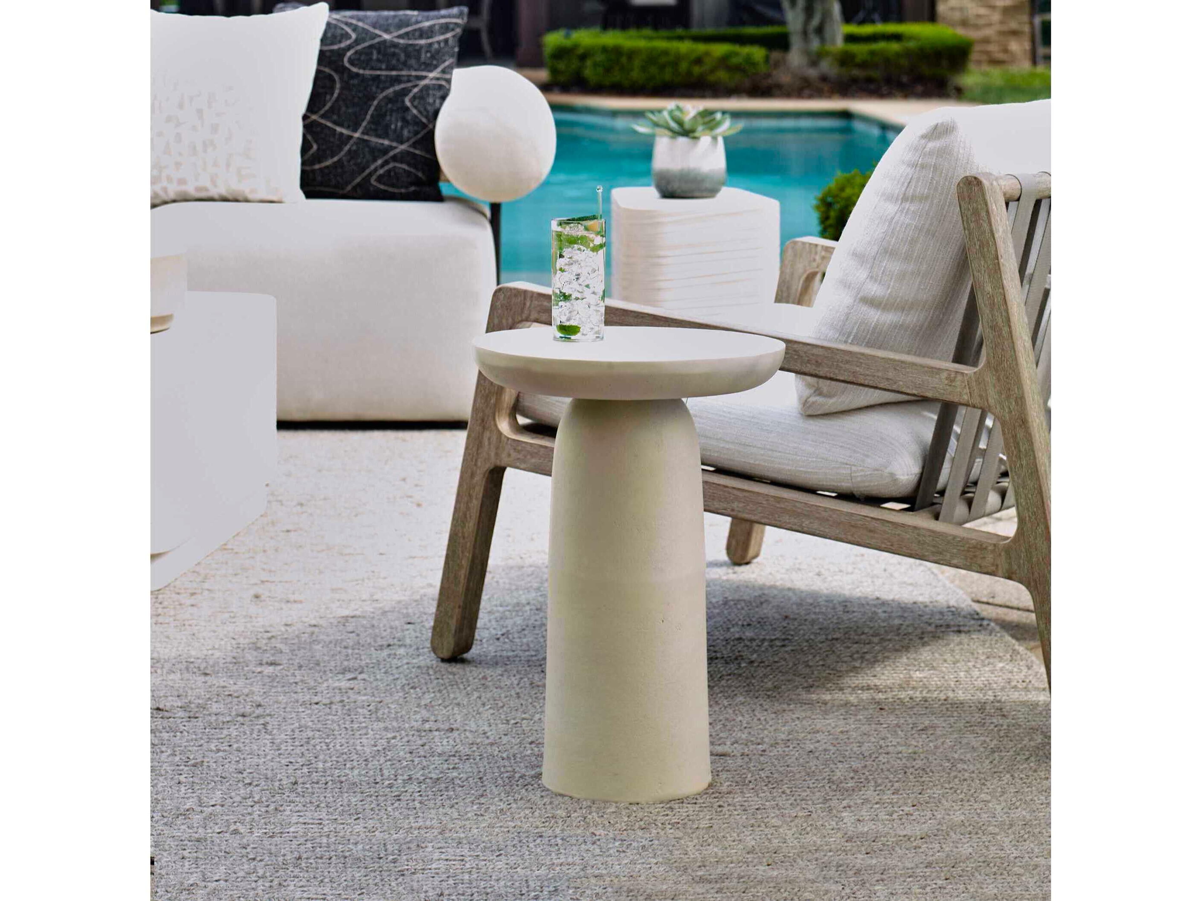 Uttermost Outdoor Joppa Warm White Metal Round End Table