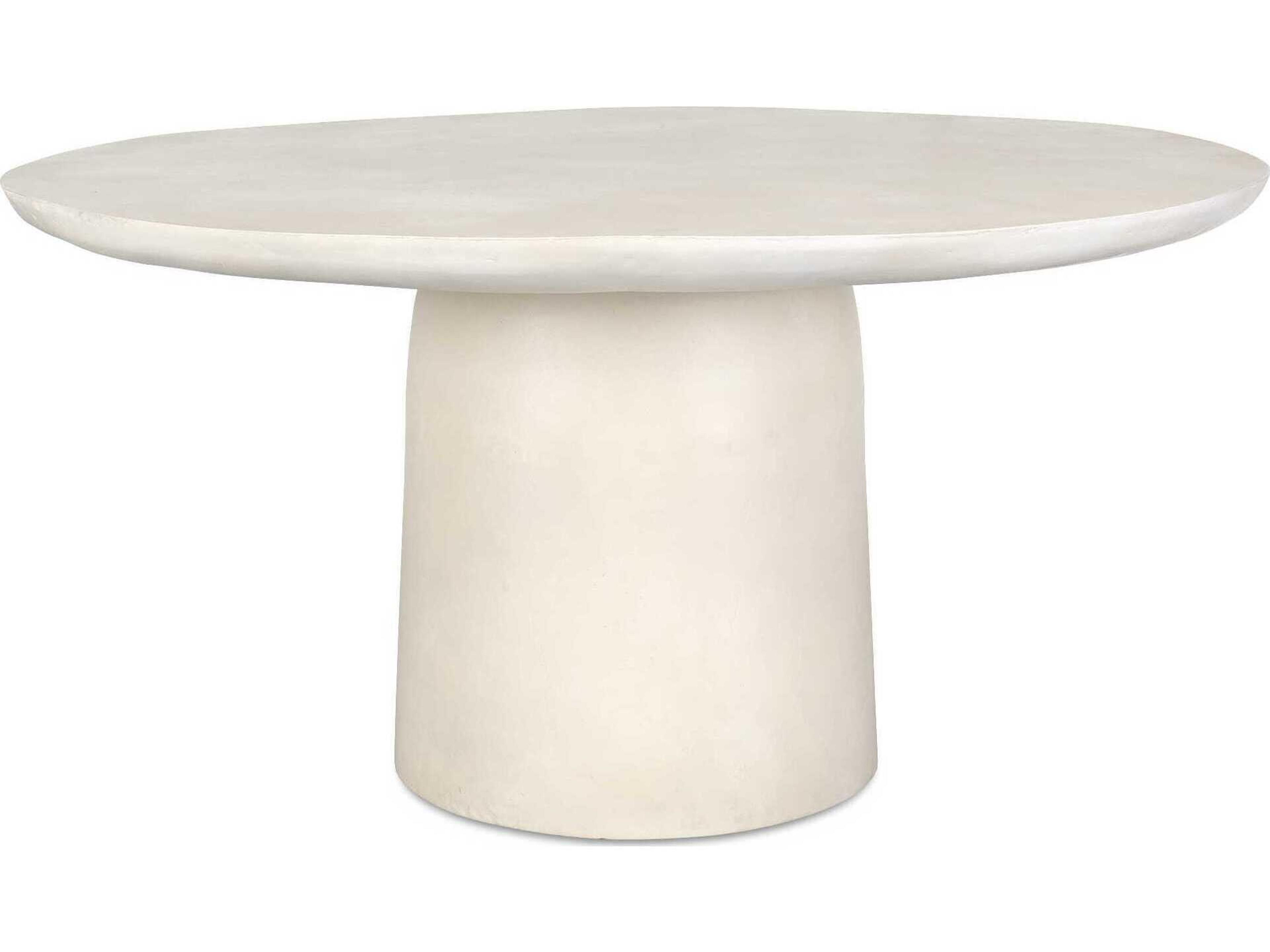 Madrone Warm White Aluminum Round Dining Table