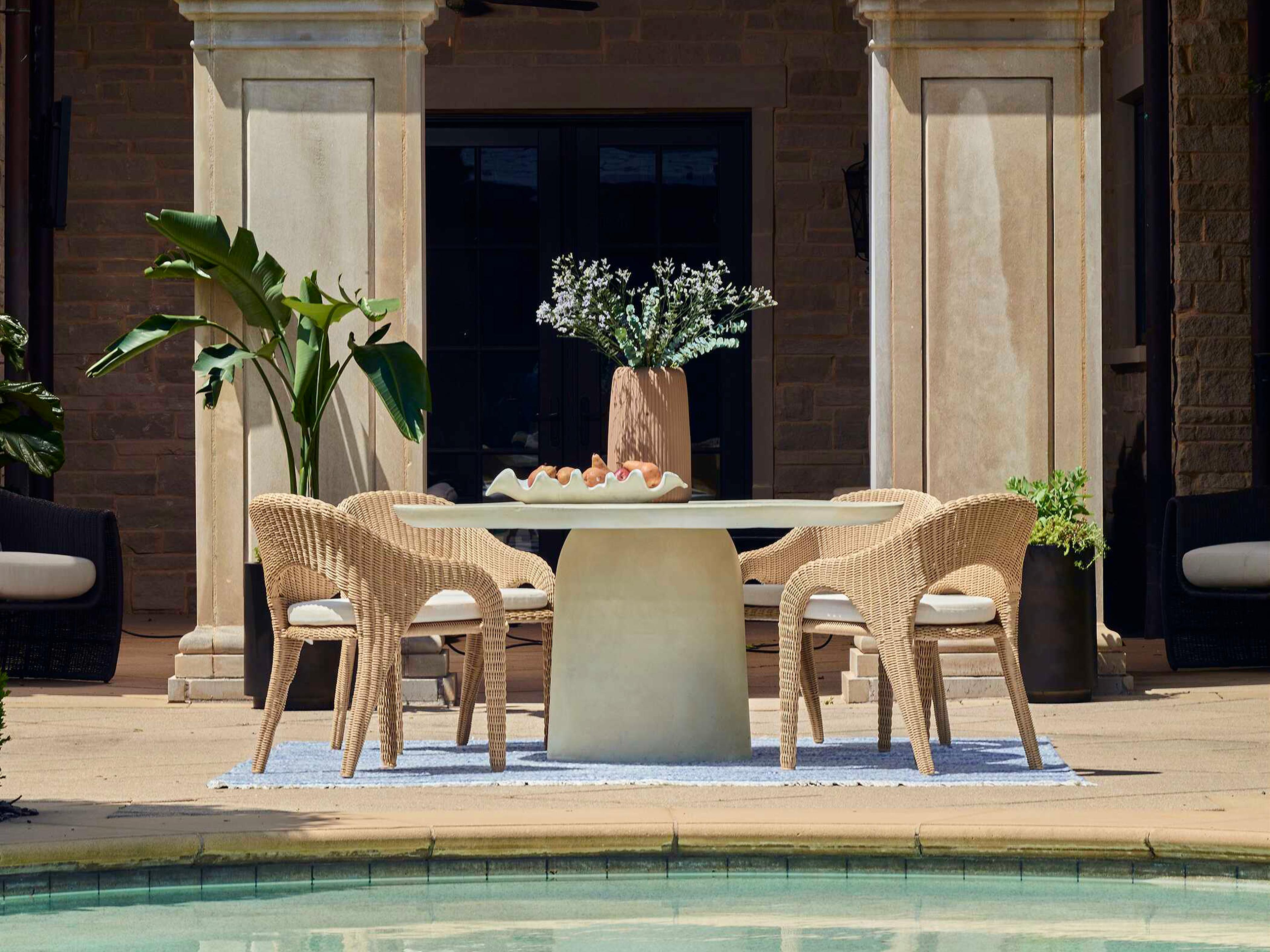 Uttermost Outdoor Madrone Warm White Aluminum Round Dining Table