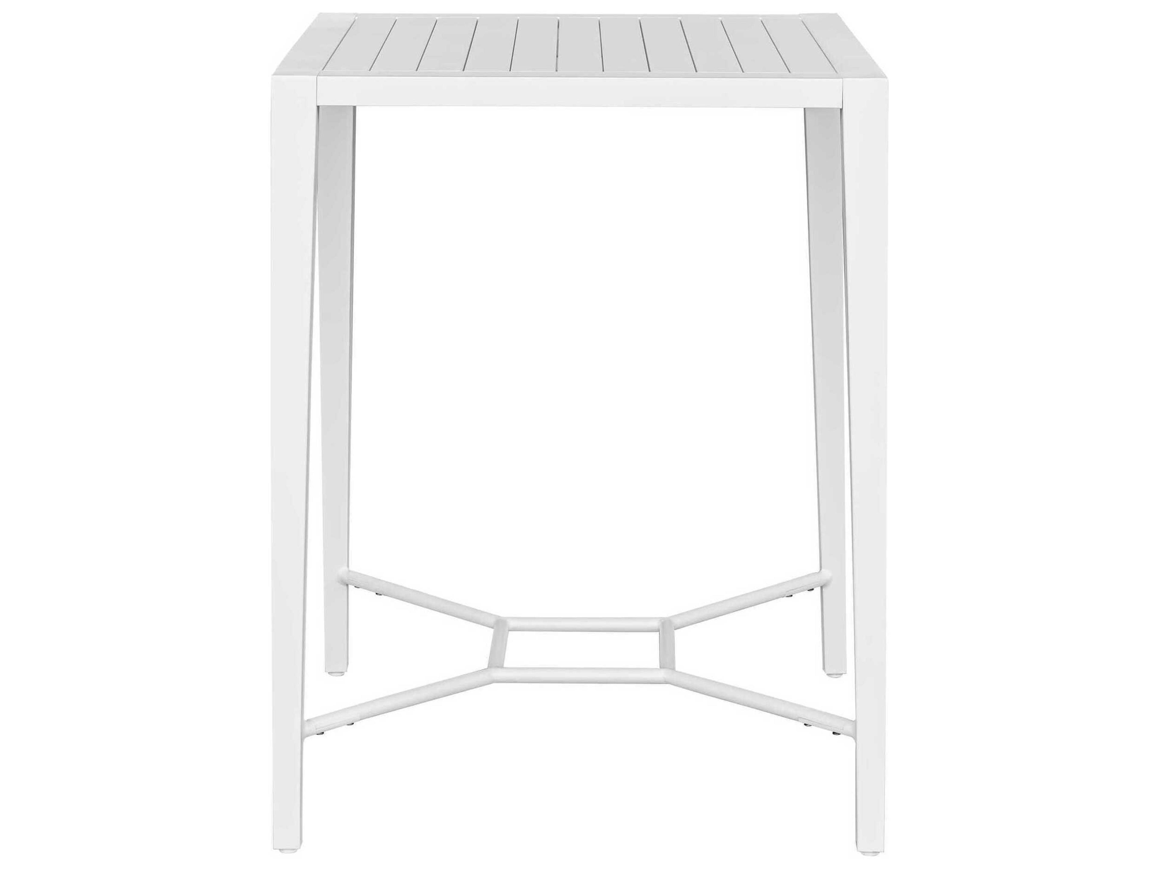 Uttermost Outdoor Montellano Crisp White Aluminum Rectangular Bar Table