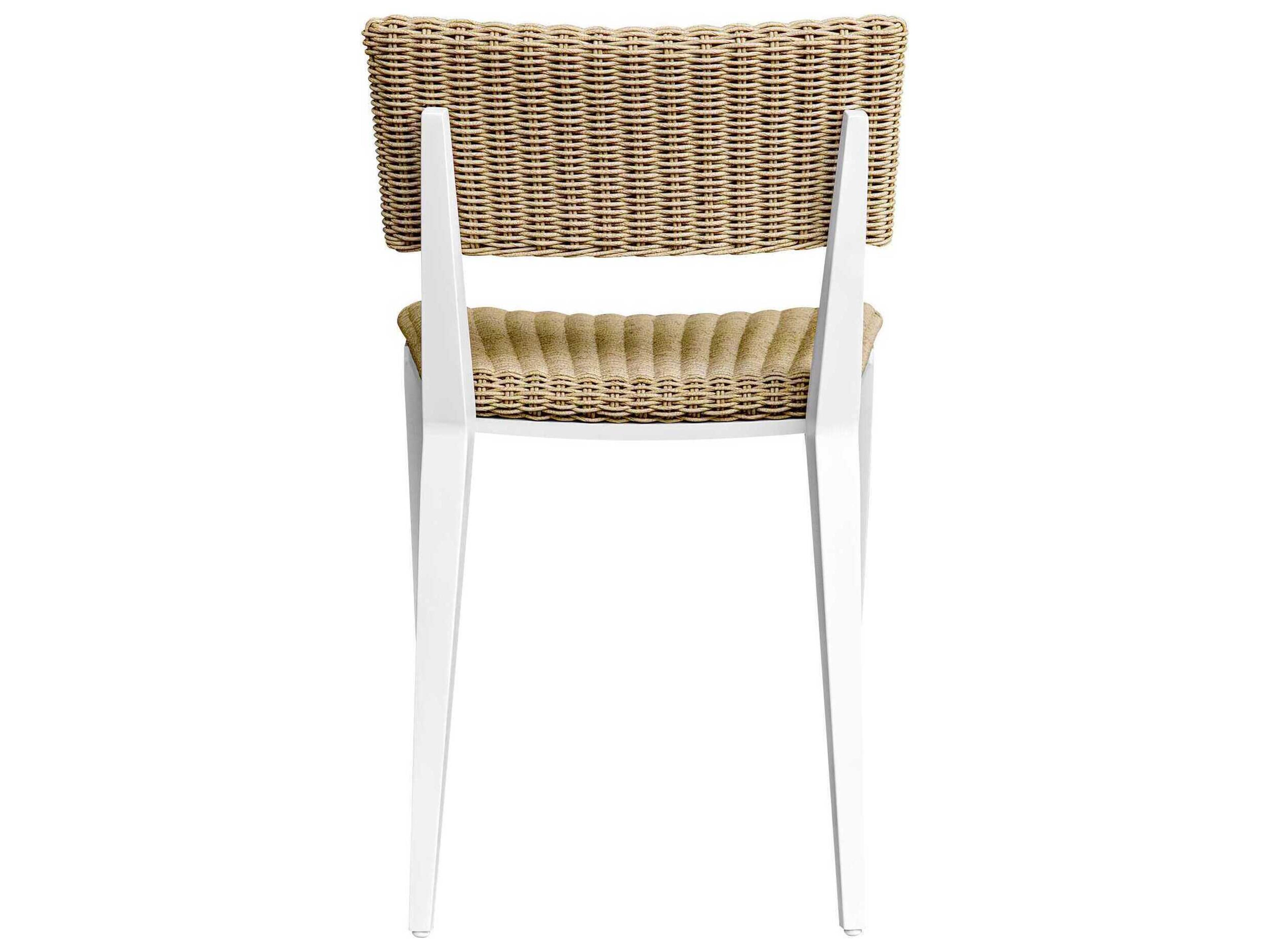 Uttermost Outdoor Calbas Crisp White Aluminum Wicker Dining Chair