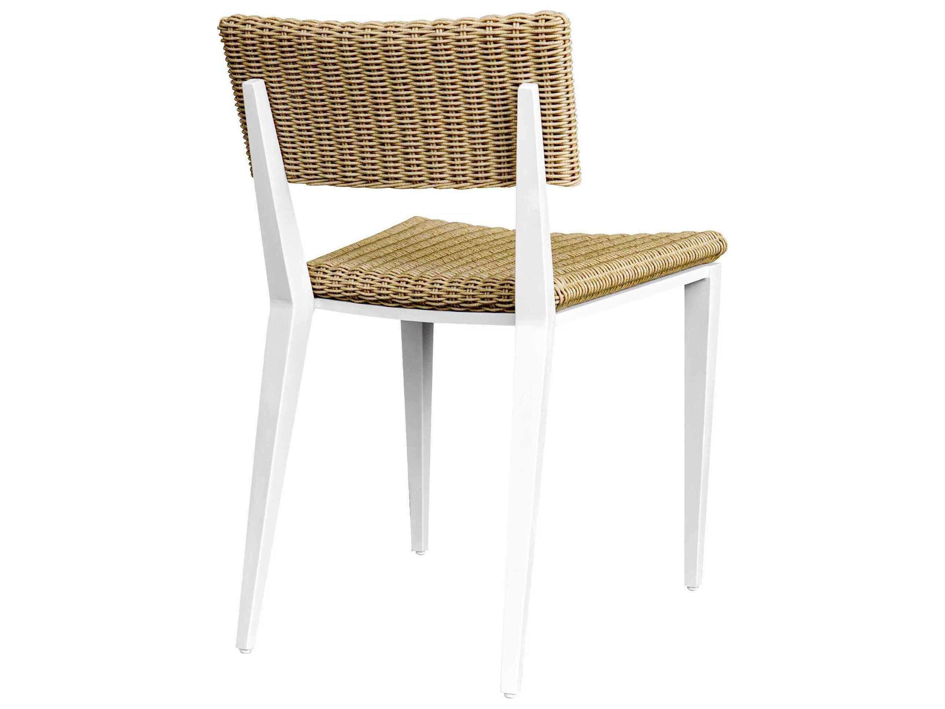 Uttermost Outdoor Calbas Crisp White Aluminum Wicker Dining Chair