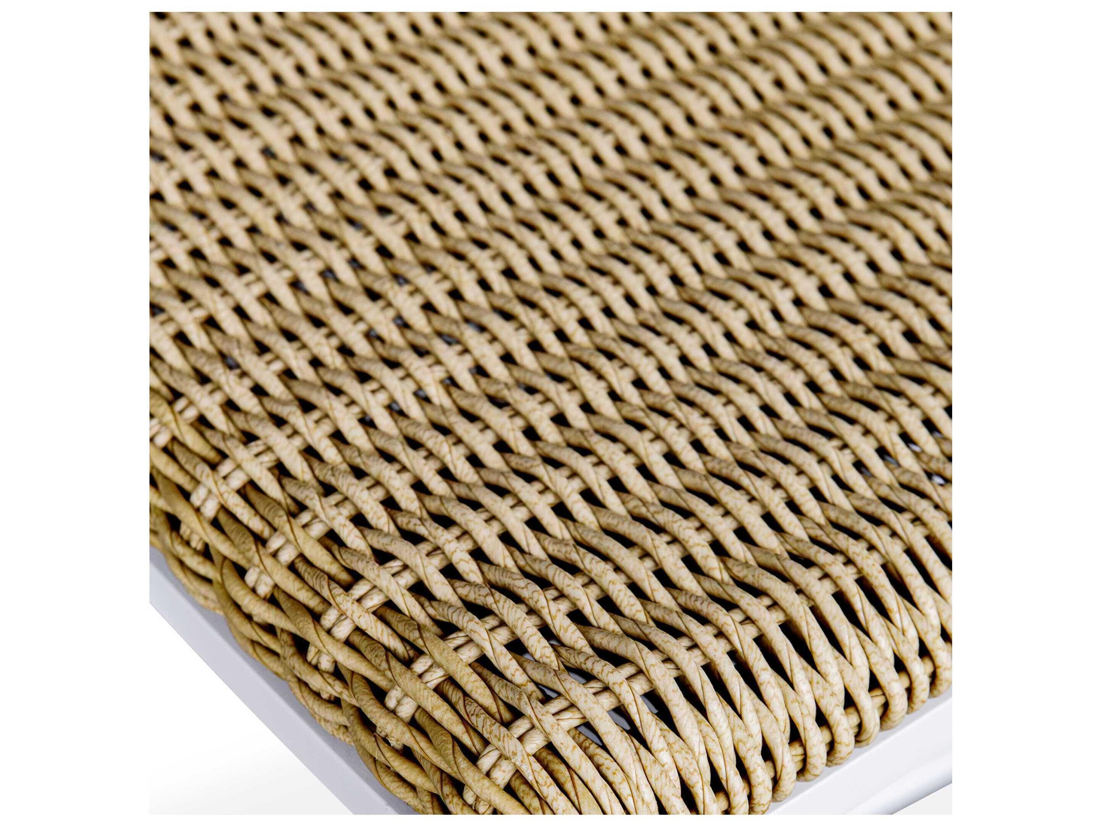 Uttermost Outdoor Calbas Crisp White Aluminum Wicker Counter Stool