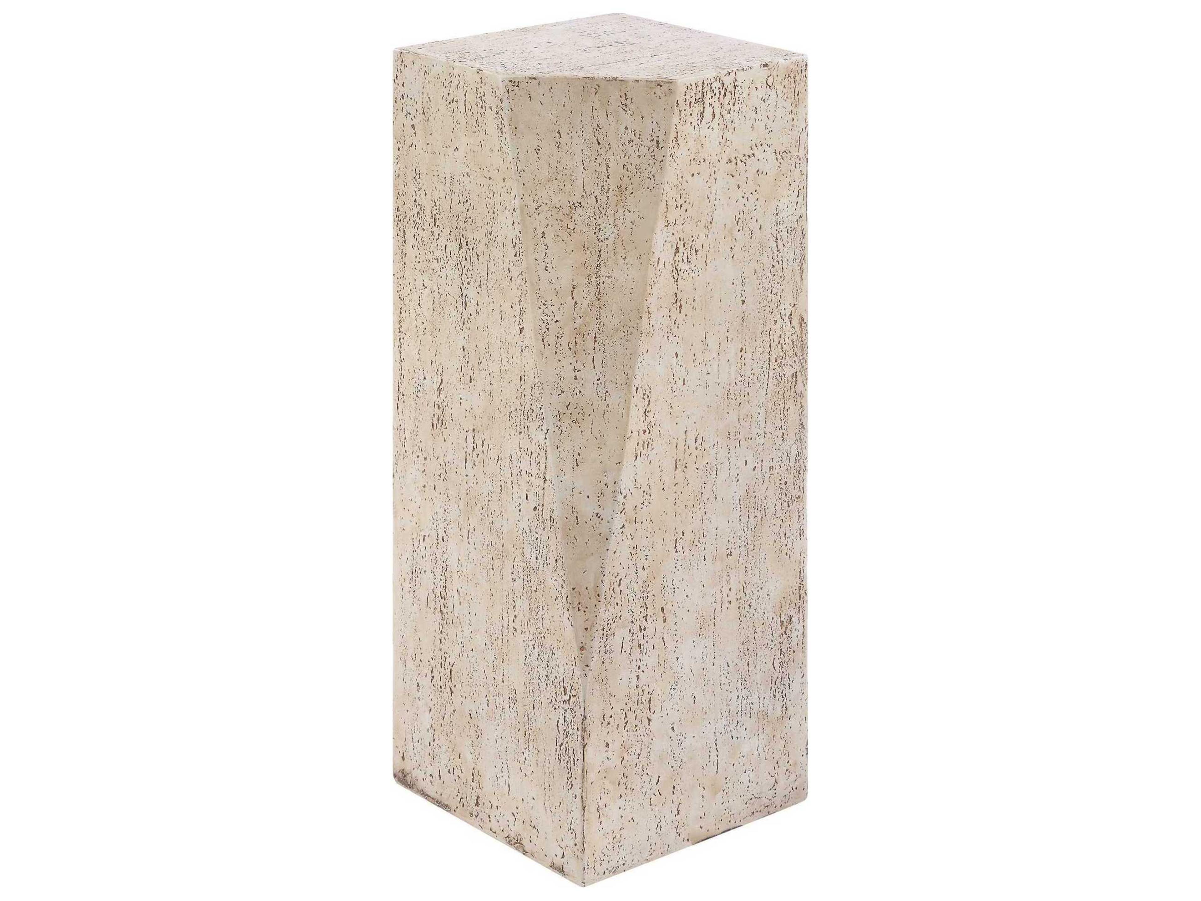 Uttermost Outdoor Leroy Brown White Concrete End Table
