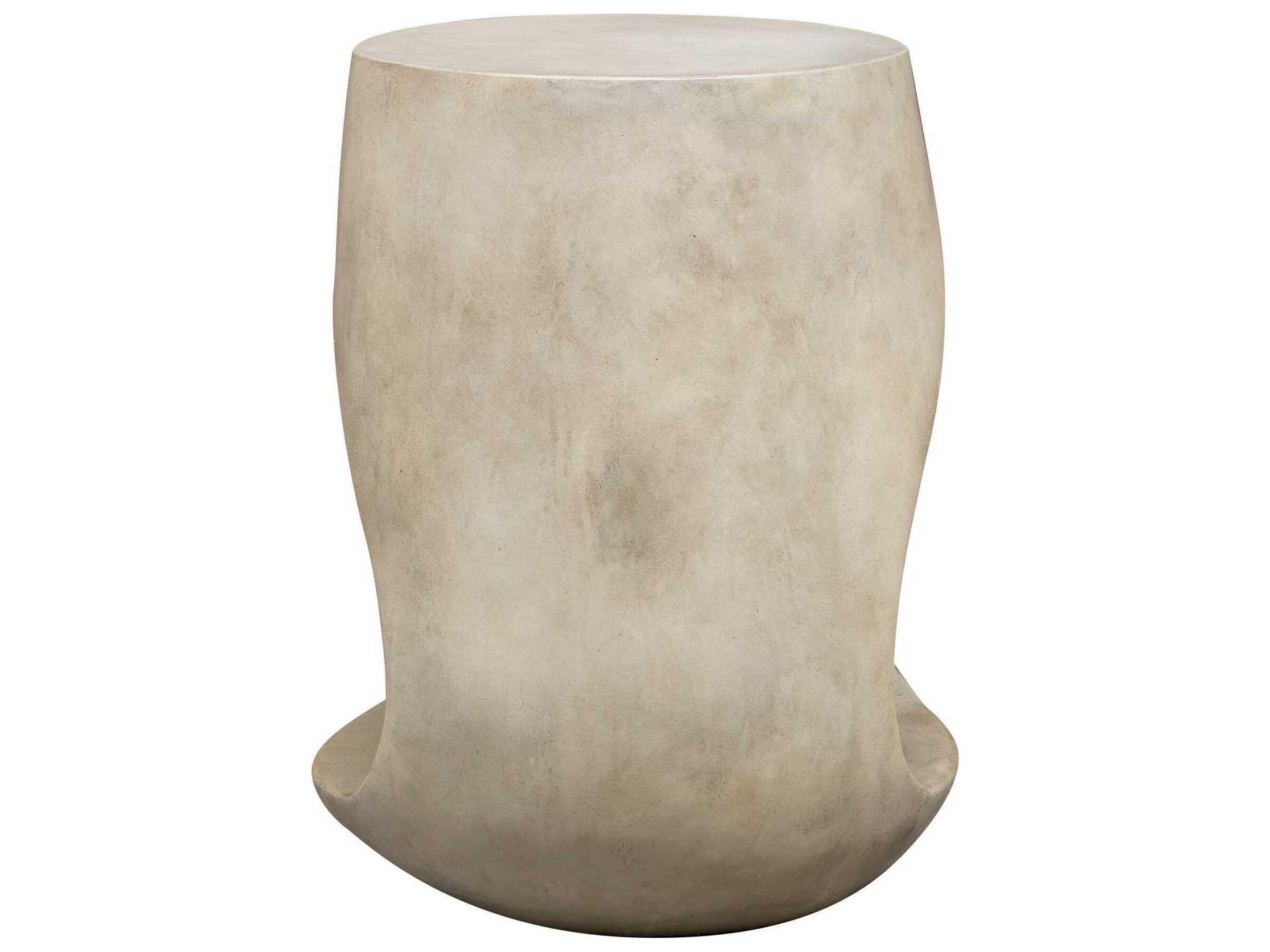 Uttermost Outdoor Lithos Warm Gray Faux Wood Round End Table